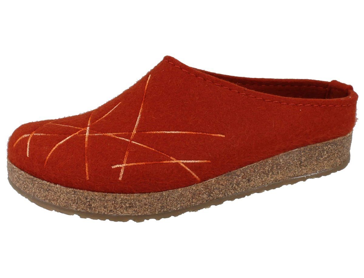 Haflinger HAFLINGER Grizzly Mikado Damen Filzclogs rot Wollfilz - Größe: 41 Clog