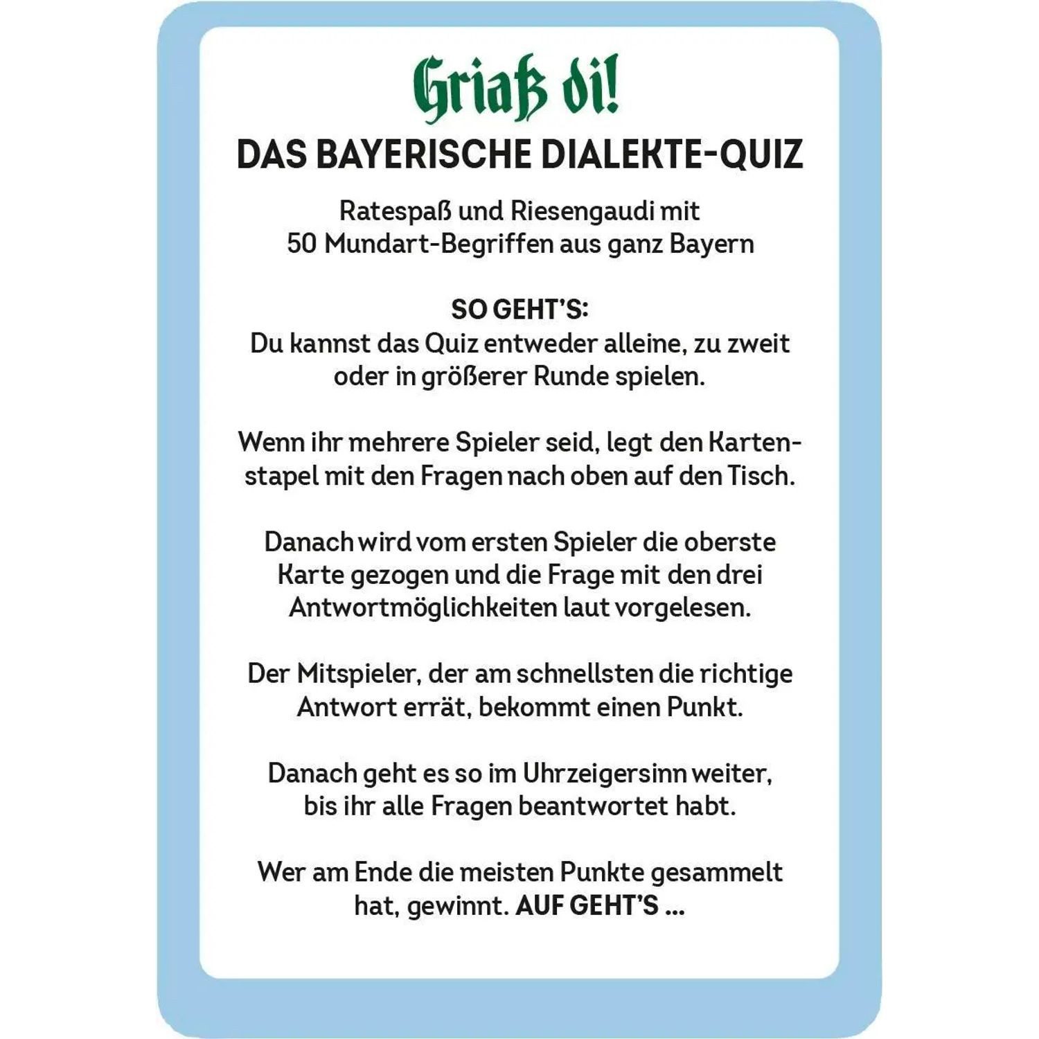 groh Verlag Spiel Griaß di! Das bayerische Dialekte-Quiz