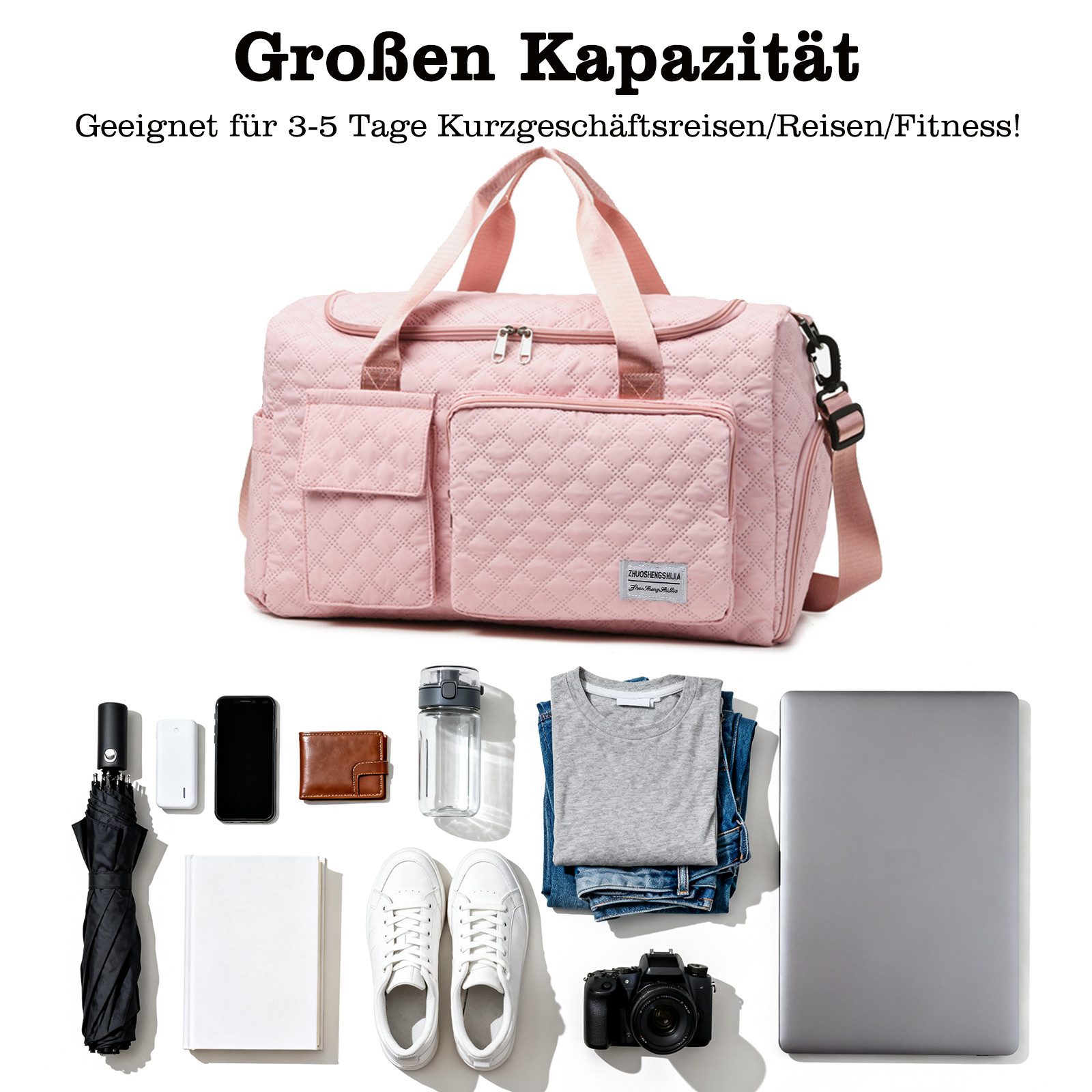 inschimmer Reisetasche Sporttasche Fitnesstasche Handgepäck-Taschen mit Nas günstig online kaufen