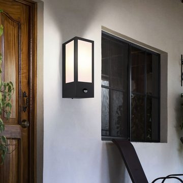 etc-shop Außen-Wandleuchte, Leuchtmittel nicht inklusive, Wandleuchte Außenlampe Hauswandleuchte Bewegungsmelder schwarz E27