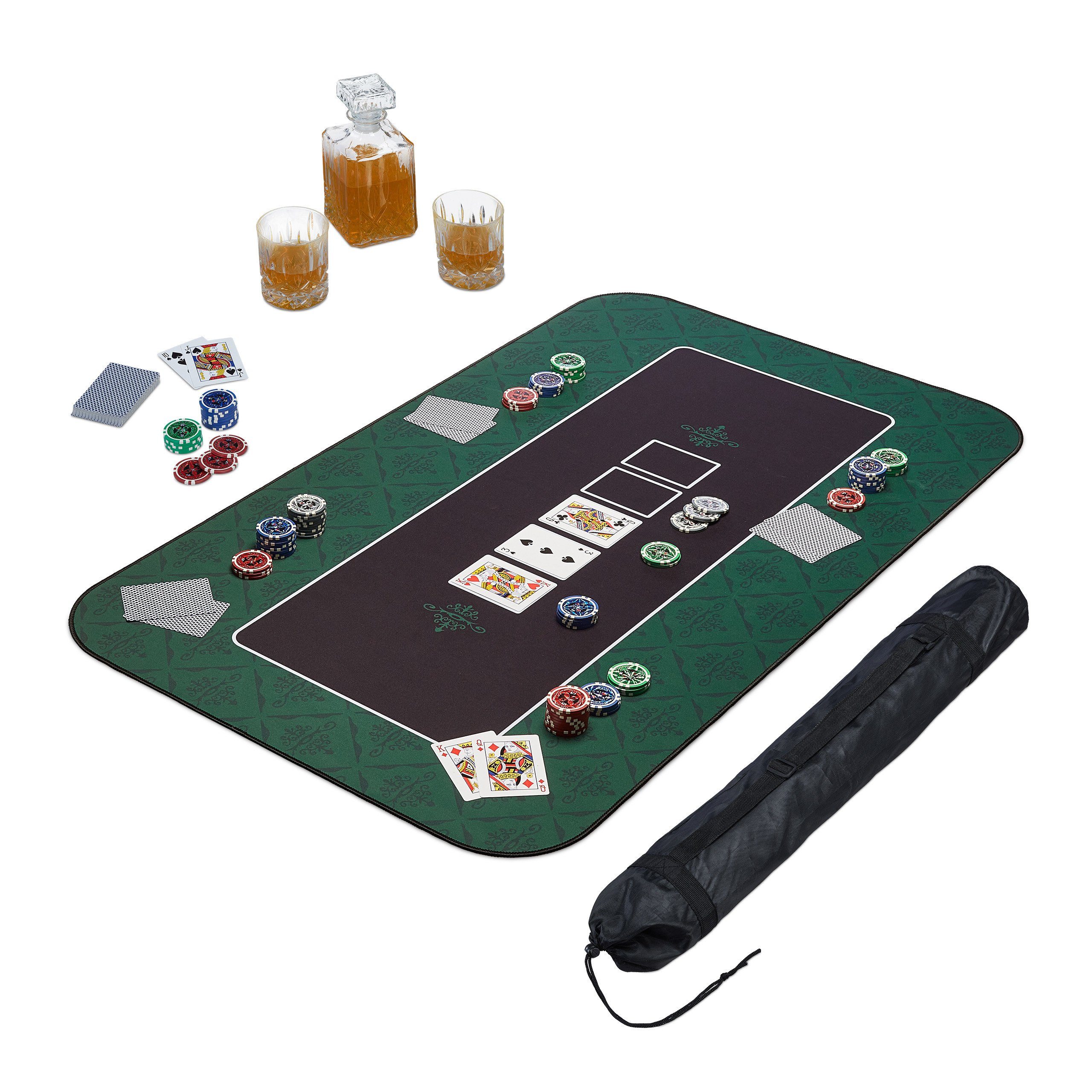 relaxdays Spieltisch Pokermatte 100x60, Grün günstig online kaufen