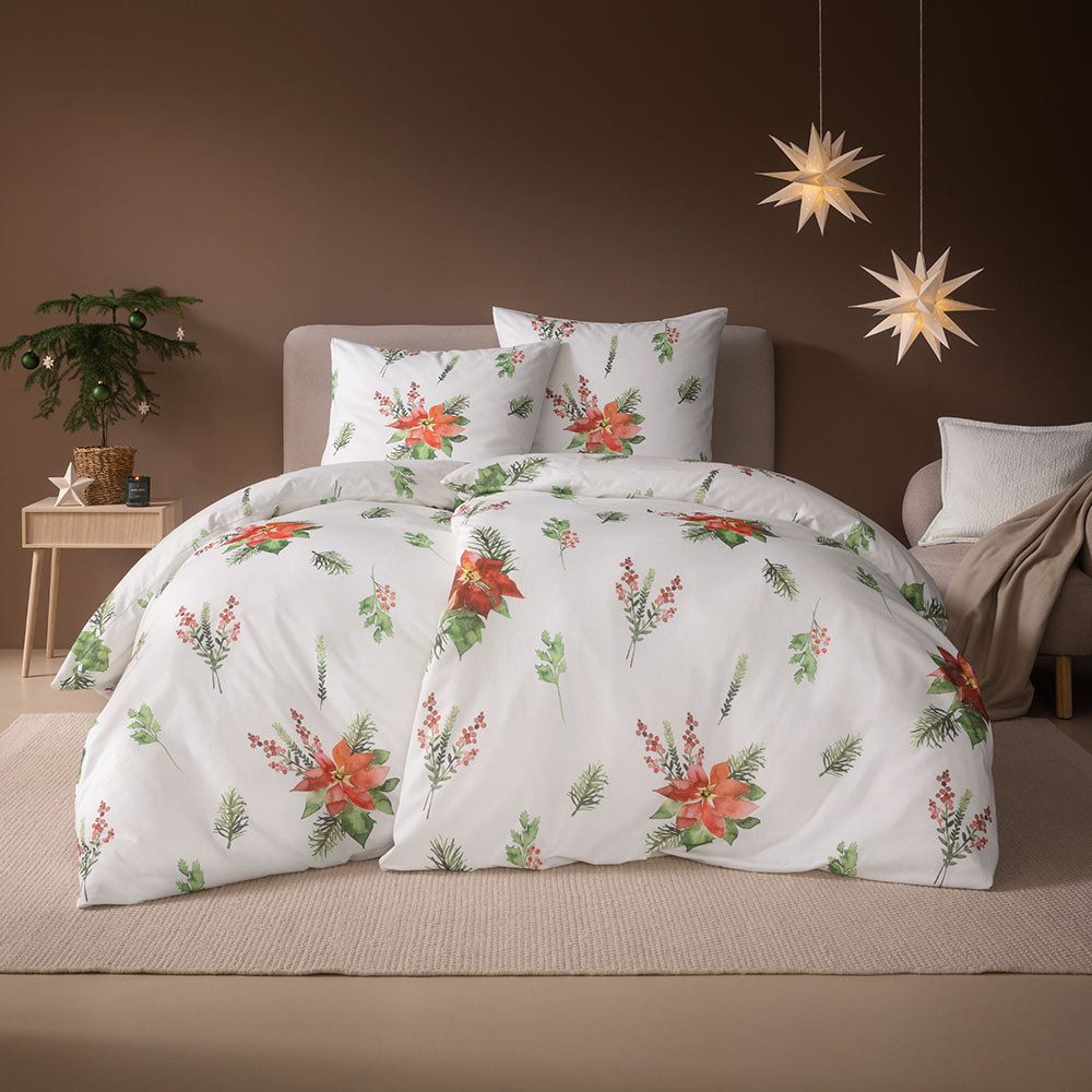 Estella Bettwäsche Christmas Star, Flanell, 2 teilig
