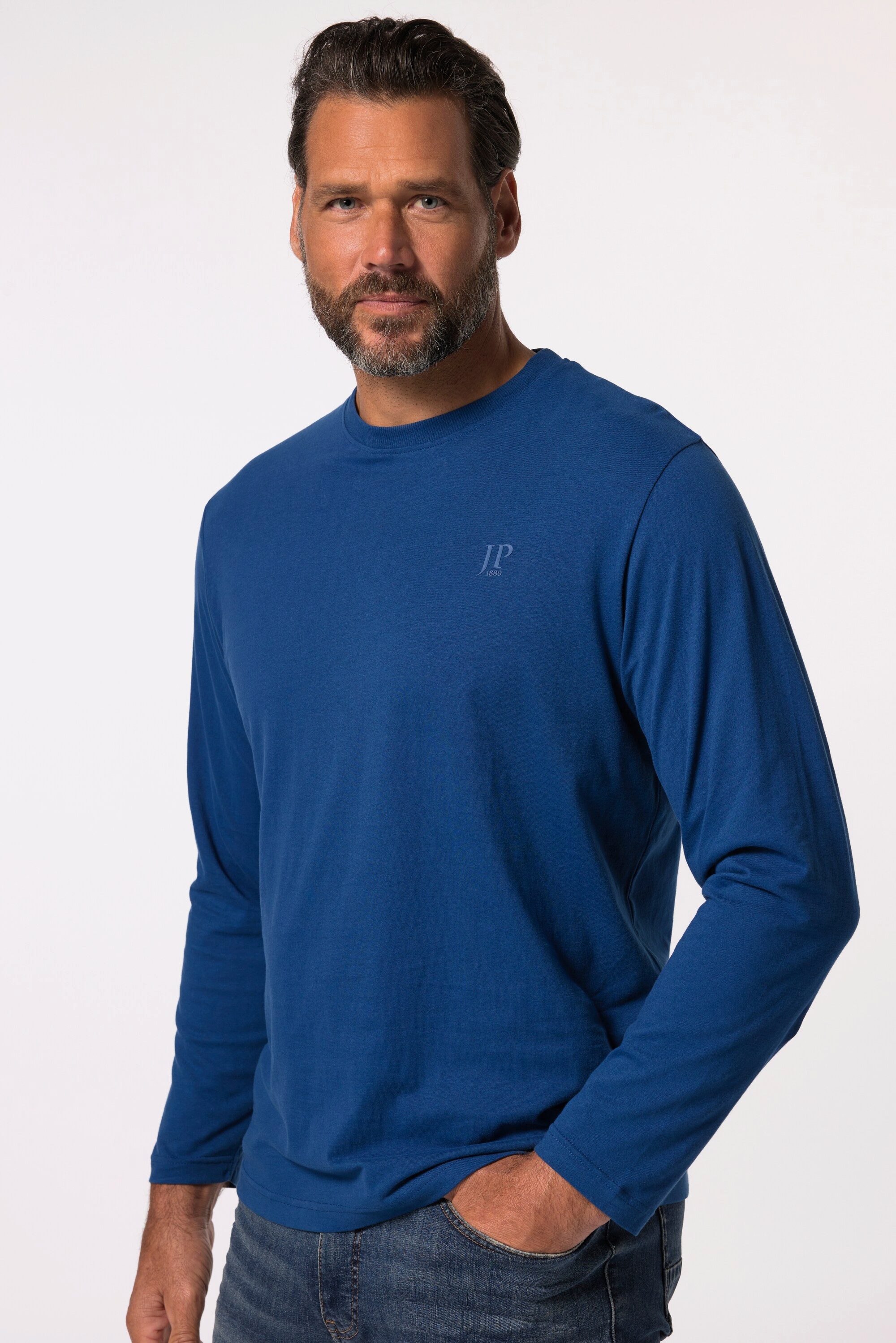 JP1880 T-Shirt bis 8XL Langarmshirt Sweatshirt mit Logo-Stickerei günstig online kaufen