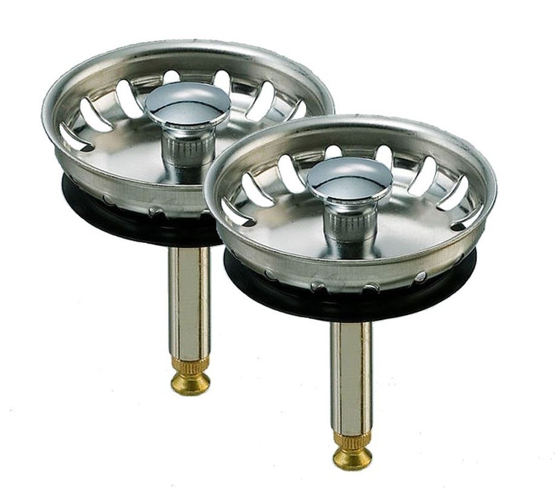 keenberk Siebventil 2er Set Edelstahl Spülen-Ablauf Ø54mm Excenterbedienung f. Teka Spülen