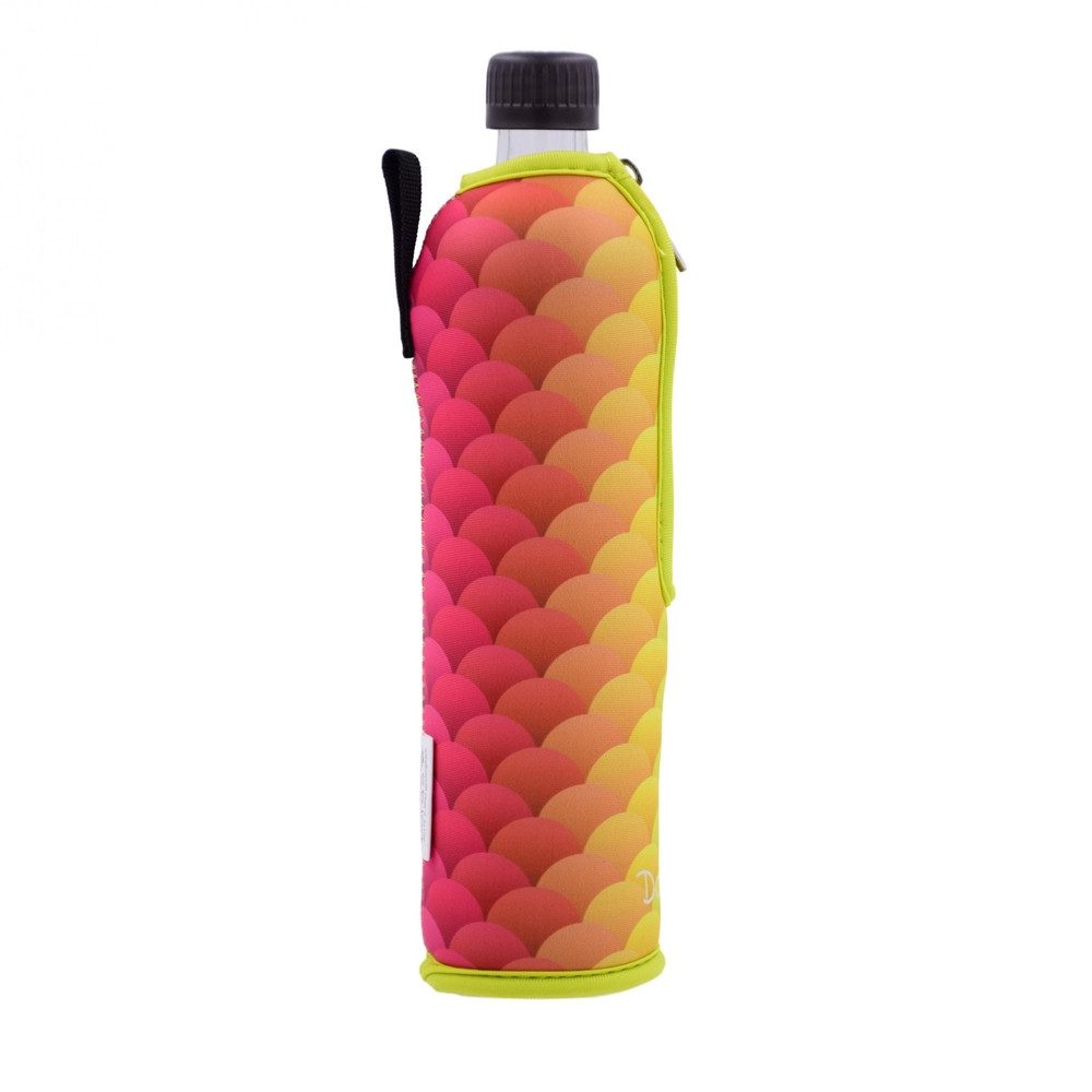 Dora's Trinkflasche Glastrinkflasche 0,5l – inkl. Neoprenhülle – verschiedene Motive, Große Designauswahl - Schraubverschluss + Praktische Trageschlaufe