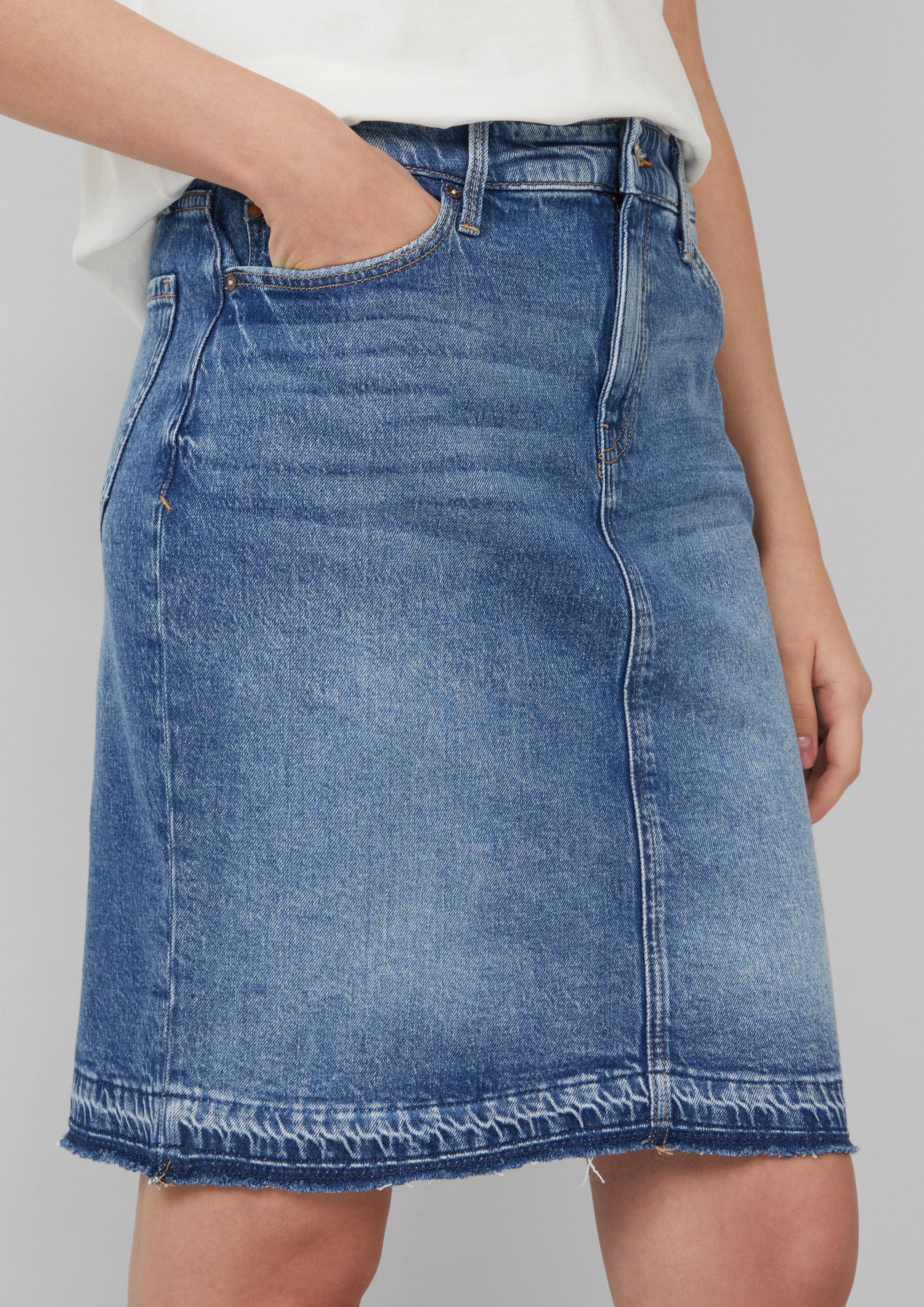 s.Oliver Minirock Kurzer Jeansrock mit offenem günstig online kaufen