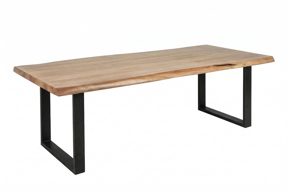 riess-ambiente Baumkantentisch MAMMUT 160cm natur/schwarz - Akazie, Massivholz, U-Gestell, Baumkante (Einzelartikel, 1-St), Industrial Design & bis zu 6 Personen – ideal für Dein Loft-Esszimmer