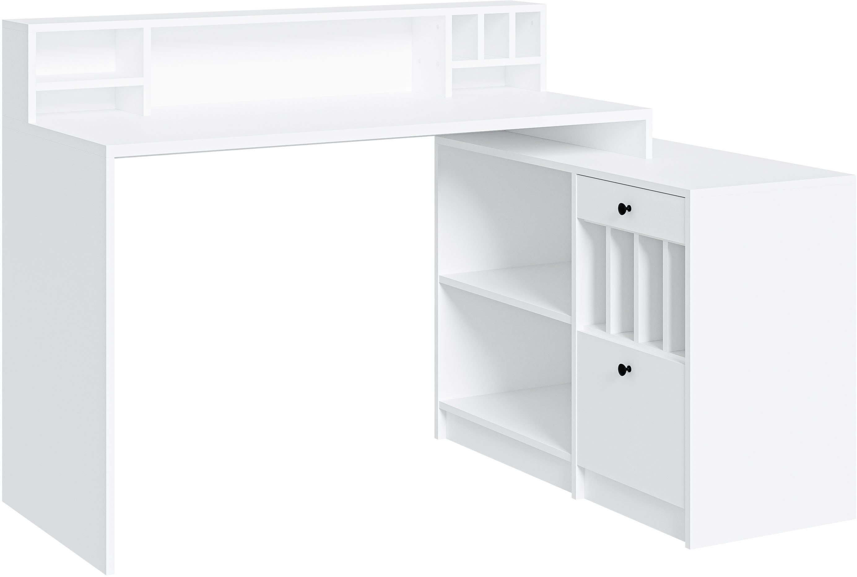 Home affaire Eckschreibtisch Licia, Breite 140 cm, mit viel Stauraum, im La günstig online kaufen