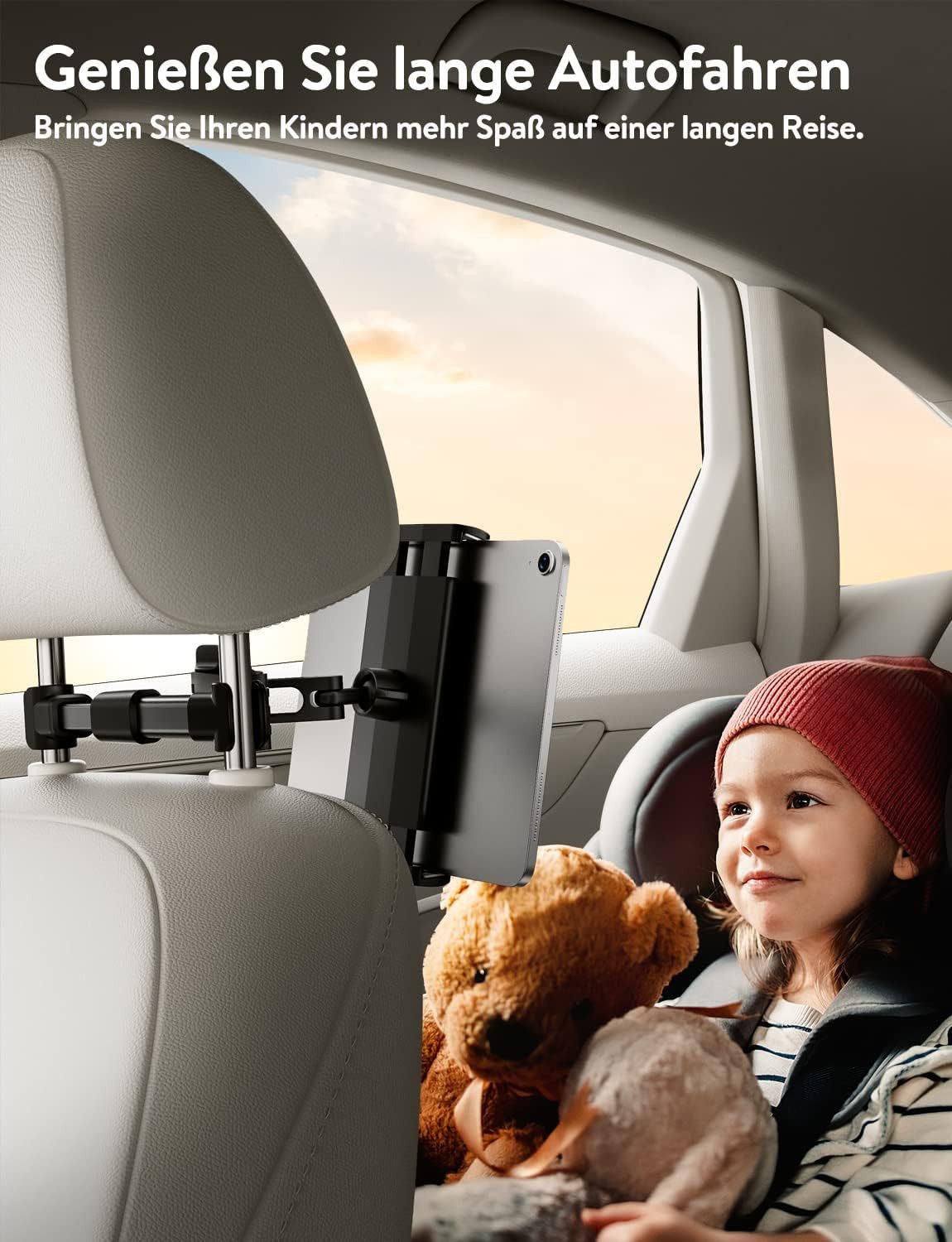 SURFOU Tablet-Halterung Tablet Halter Kopfstütze-Ausziehbare KFZ-Kopfstützenhalterung für iPad, (Tablet Halterung Auto, 360° drehbar, Tablet Halter Kopfstütze - Ausziehbare KFZ-Kopfstützenhalterung für iPad iPhone Serie/Samsung Galaxy Tabs/Kindle Fire HD/Switch usw., 1-tlg., für 4,4-11 Zoll Geräte, Kopfstütze KFZ Halterung Universal, Um 360 Grad Drehbare Ausziehbare Halterungen)