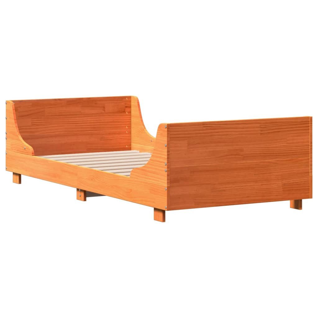 vidaXL Bett Massivholzbett ohne Matratze Wachsbraun günstig online kaufen