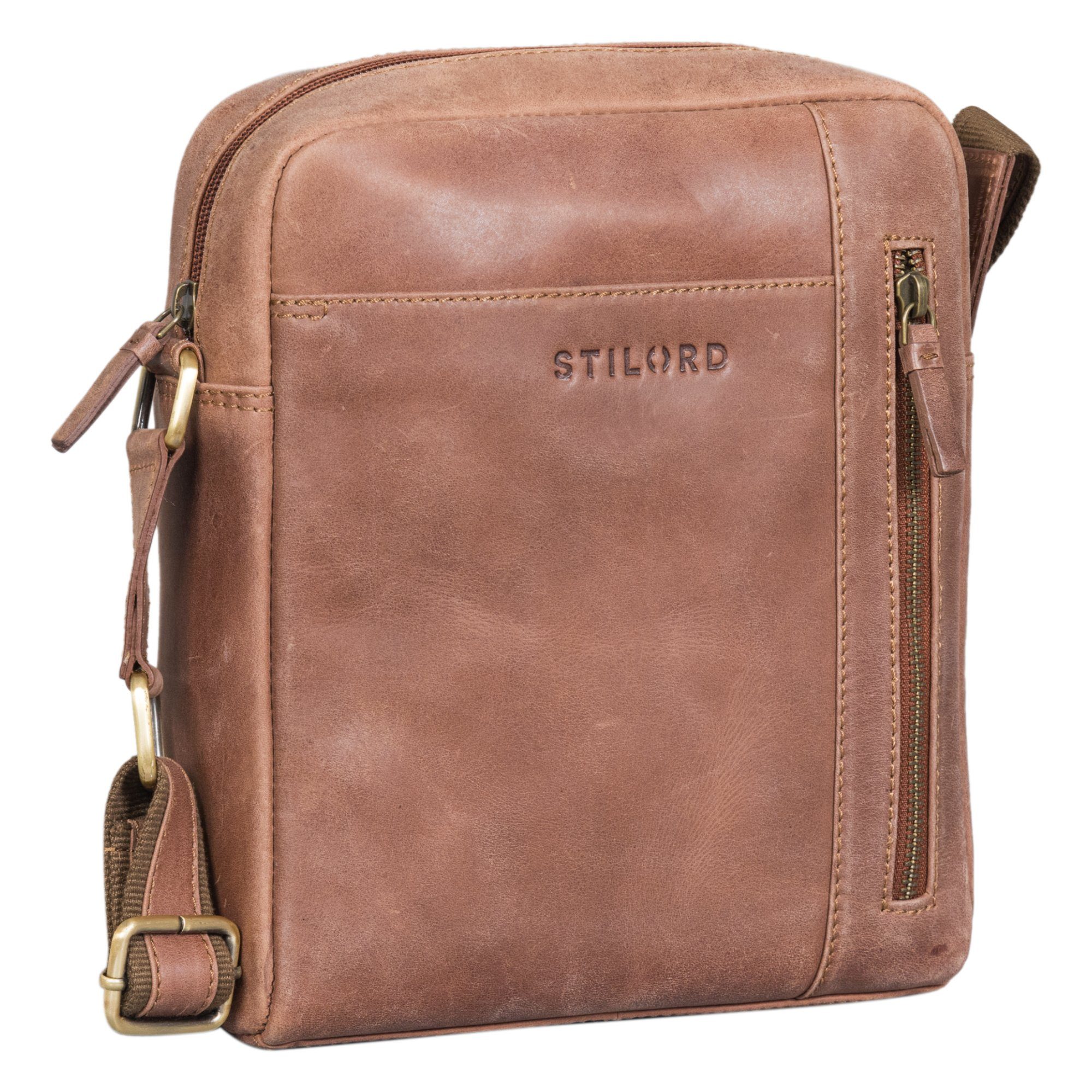 STILORD Schultertasche "Clint" Luxuriöse Schultertasche Herren klein Leder