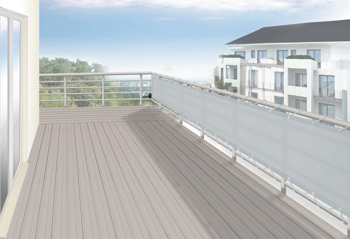 Floracord Balkonsichtschutz BxH: 500x75 cm, silbergrau