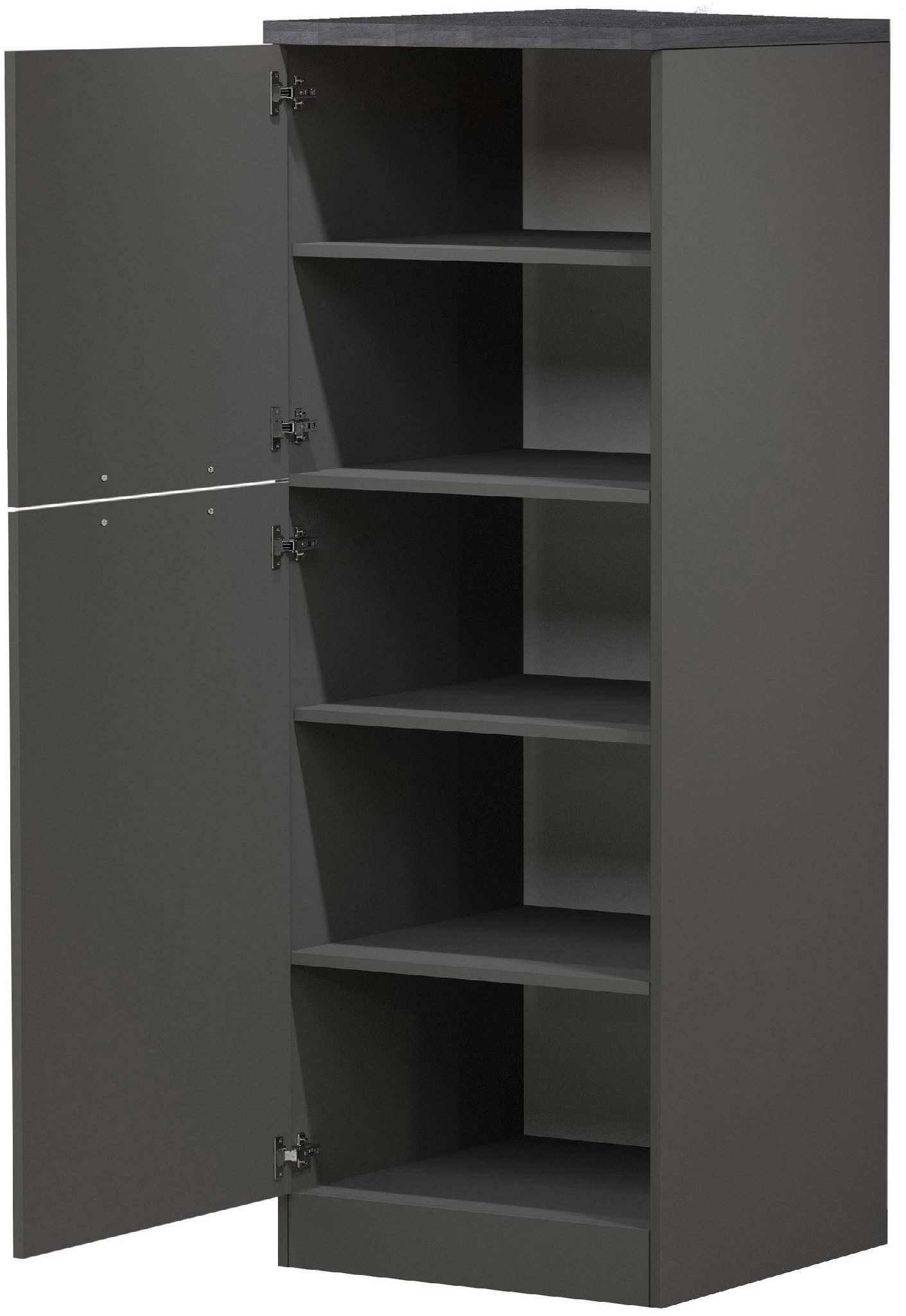 KOCHSTATION Vorratsschrank KS-Sole,Hauswirtschaftsschrank,Stauschrank,Küchenschrank Breite/Höhe 60/165 cm, 5 Fächer