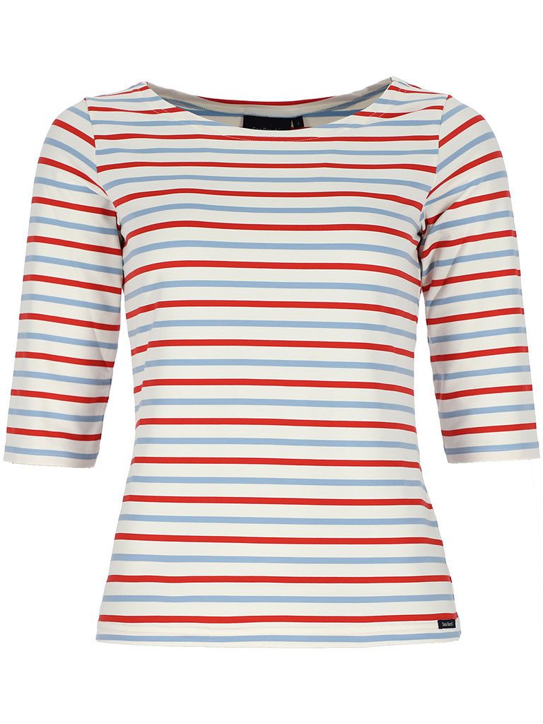 Sea Ranch 3/4-Arm-Shirt Marina Damen 3/4-Arm-Shirt Marina Streifen & U-Boot-Ausschnitt - UV-Schutz