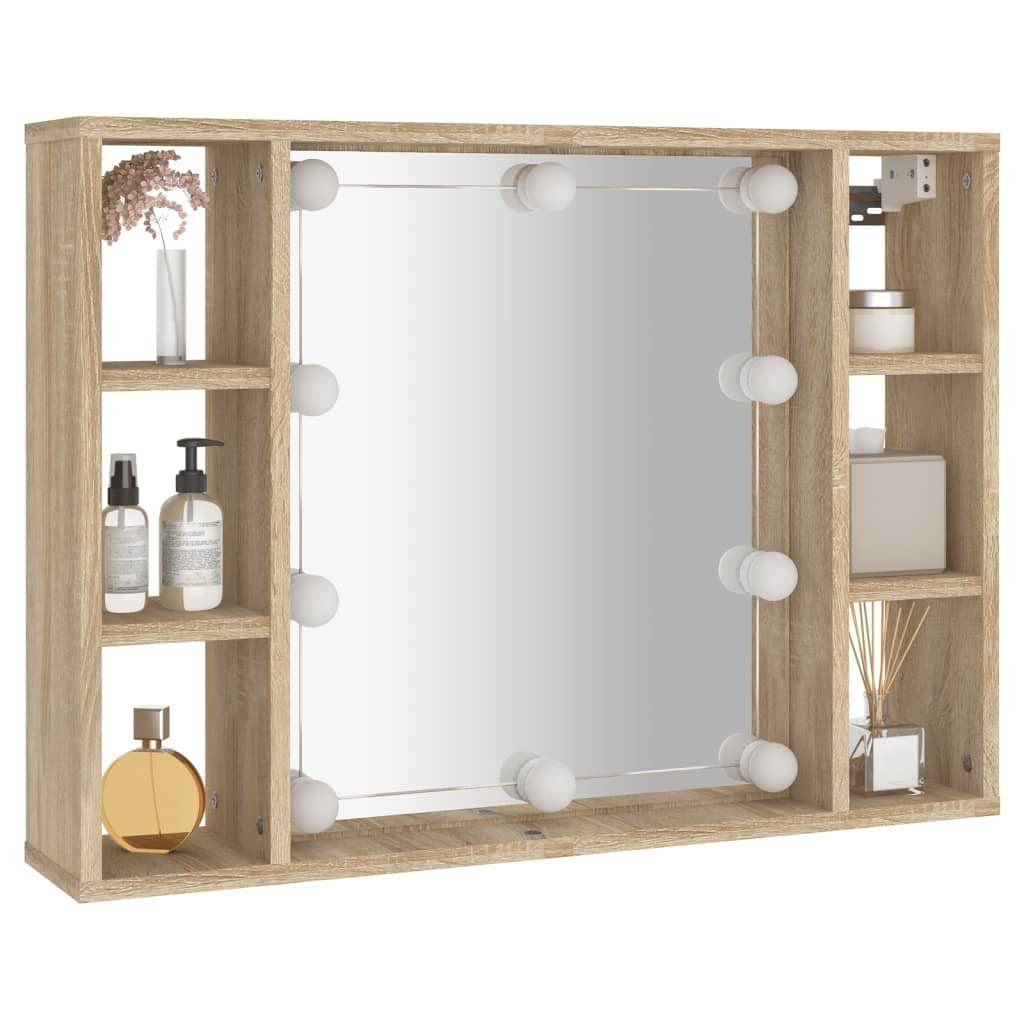 LED cm Spiegelschrank Badezimmerspiegelschrank (1-St) vidaXL Sonoma mit 76x15x55 Sonoma-Eiche Eiche