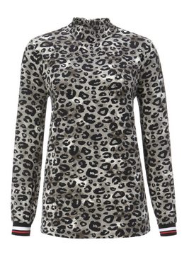 Aniston CASUAL Langarmshirt mit trendigem Animal-Print und gestreiften Bündchen