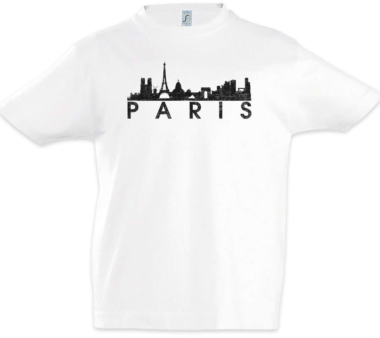 Print-Shirt Skyline Paris Kinder T-Shirt Stadt City Ville Eifelturm Frankreich