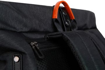 r-bag Schulranzen Anti-Diebstahl Rucksack ROLL Schwarz (1 Stück), Diebstahlsicher, USB-Eingang, Kofferhalterung