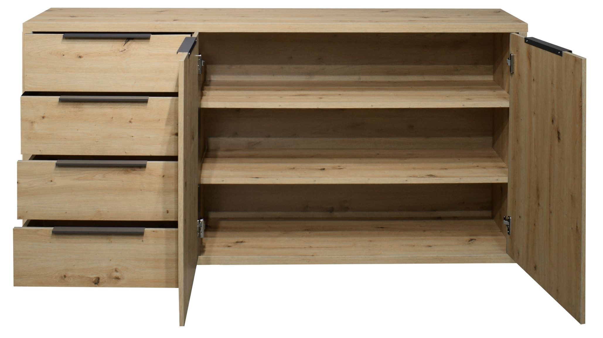 Mäusbacher Kommode in asteiche mit 4 Schubladen und 2 Türen (BxHxT: 180x90x45 cm)