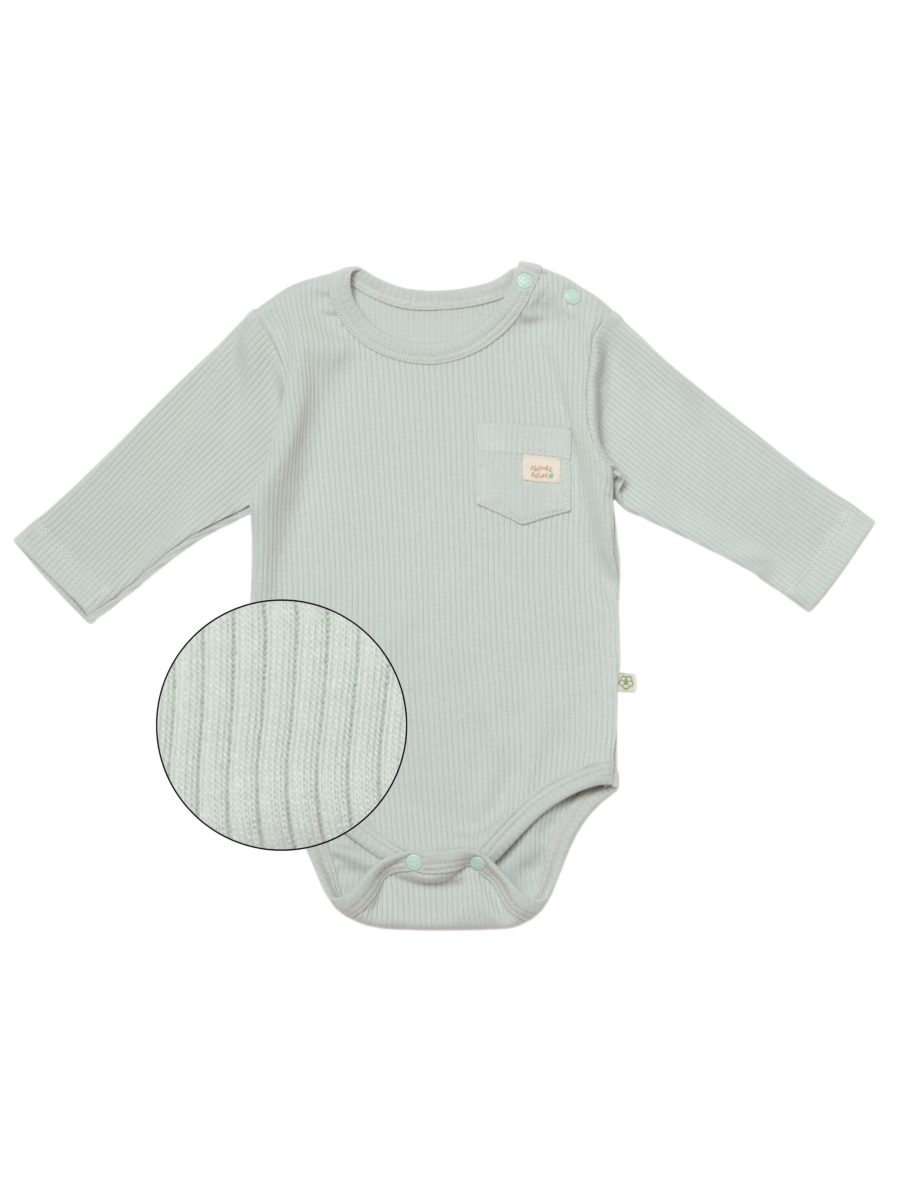 biorganic Langarmbody Baby Nature Relax Modal für Jungen und Mädchen Unisex Langarm (1-tlg) gerippte Textilstruktur (Ripp), Modal und Bio-Baumwolle, Größe 56 - 86