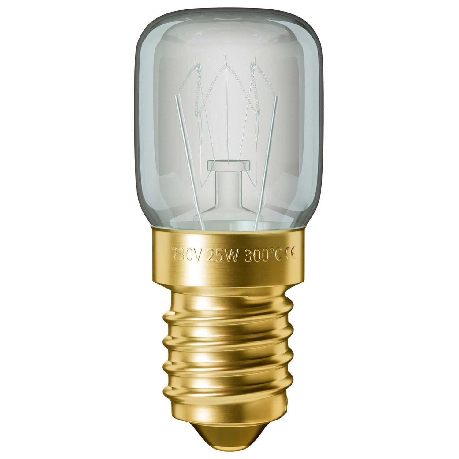 VIOKS Spezialleuchtmittel Lampe E14 25W 26mmØ 57mm 230V klein bis 300°C, für Backofen Mikrowelle Kühlschrank