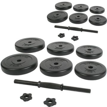 Physionics Hantel-Set Kurzhantel Set 20kg oder 40kg - Ø 25 mm - Hantelstangen, Kurzhanteln