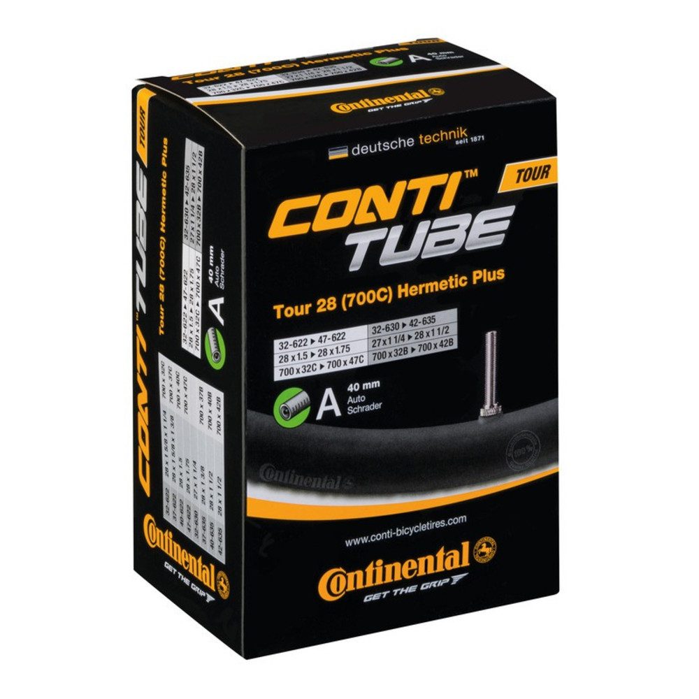 CONTINENTAL Fahrradschlauch 28" Schlauch "Tour 28 Hermetic Plus", 27/28x1 1/4-1.75" (32/47-622/635