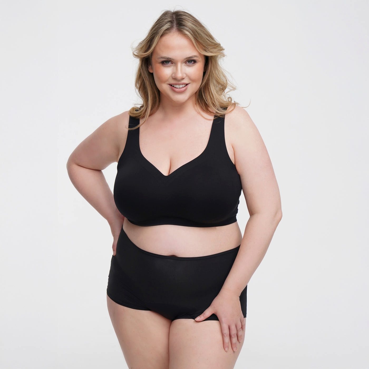 Creamy Fabrics Soft-BH Comfort Minimizer Back Support BH-Schwarz-L (1-tlg)