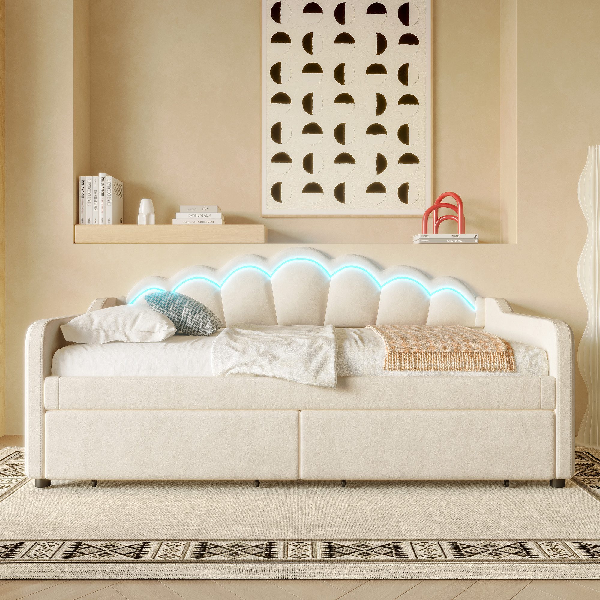 STILVORA Schlafsofa Polsterbett 90x200 mit matratze,Einzelbett günstig online kaufen