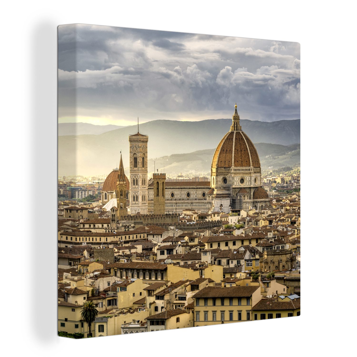 Leinwand Florenz, Wohnzimmer Bilder (1 - St), Italien OneMillionCanvasses® Schlafzimmer Sonnenuntergang Leinwandbild für -