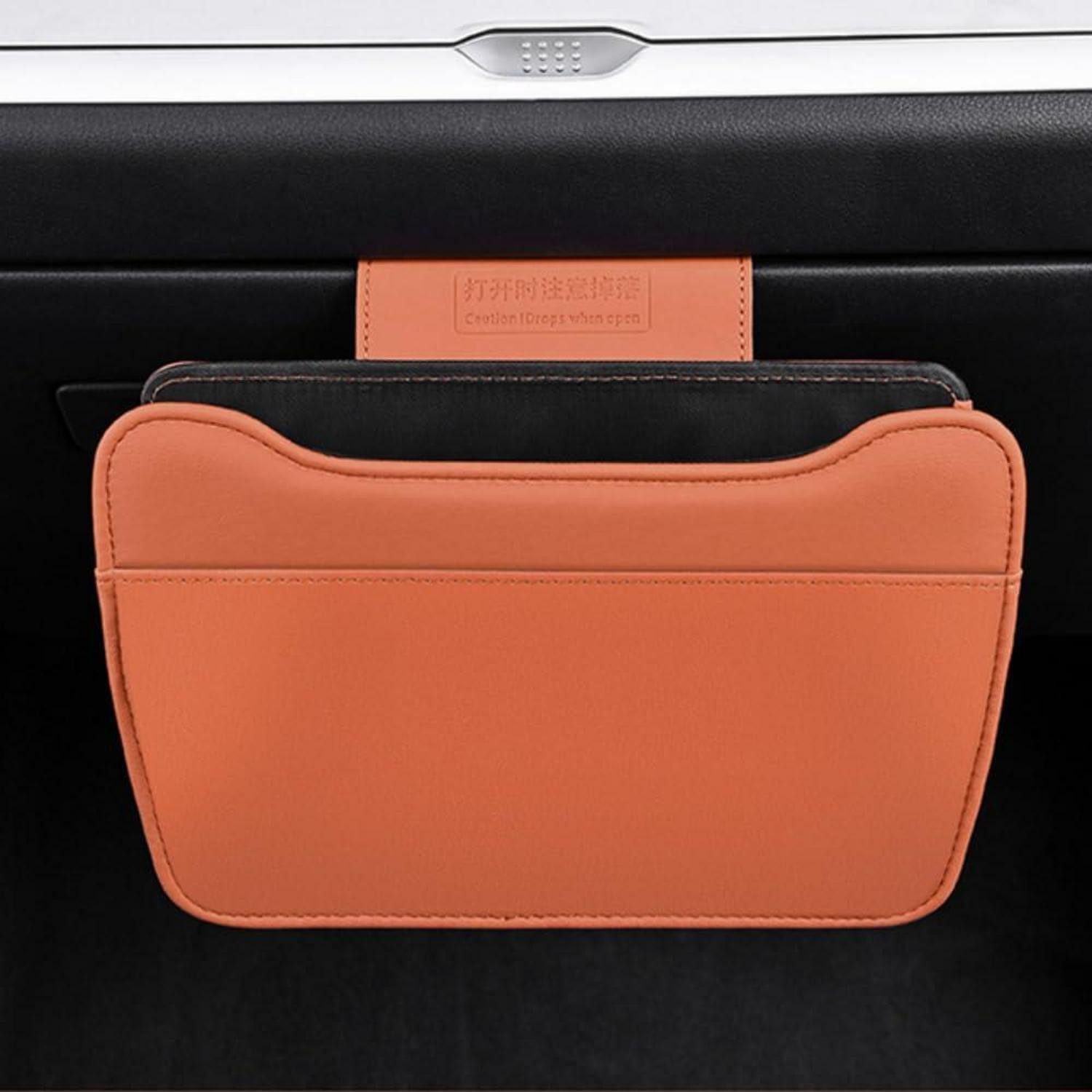 LuxusKollektion Mülleimer Mülleimer Auto Leder Handschuhfach Aufbewahrung SUV Orange-passagier