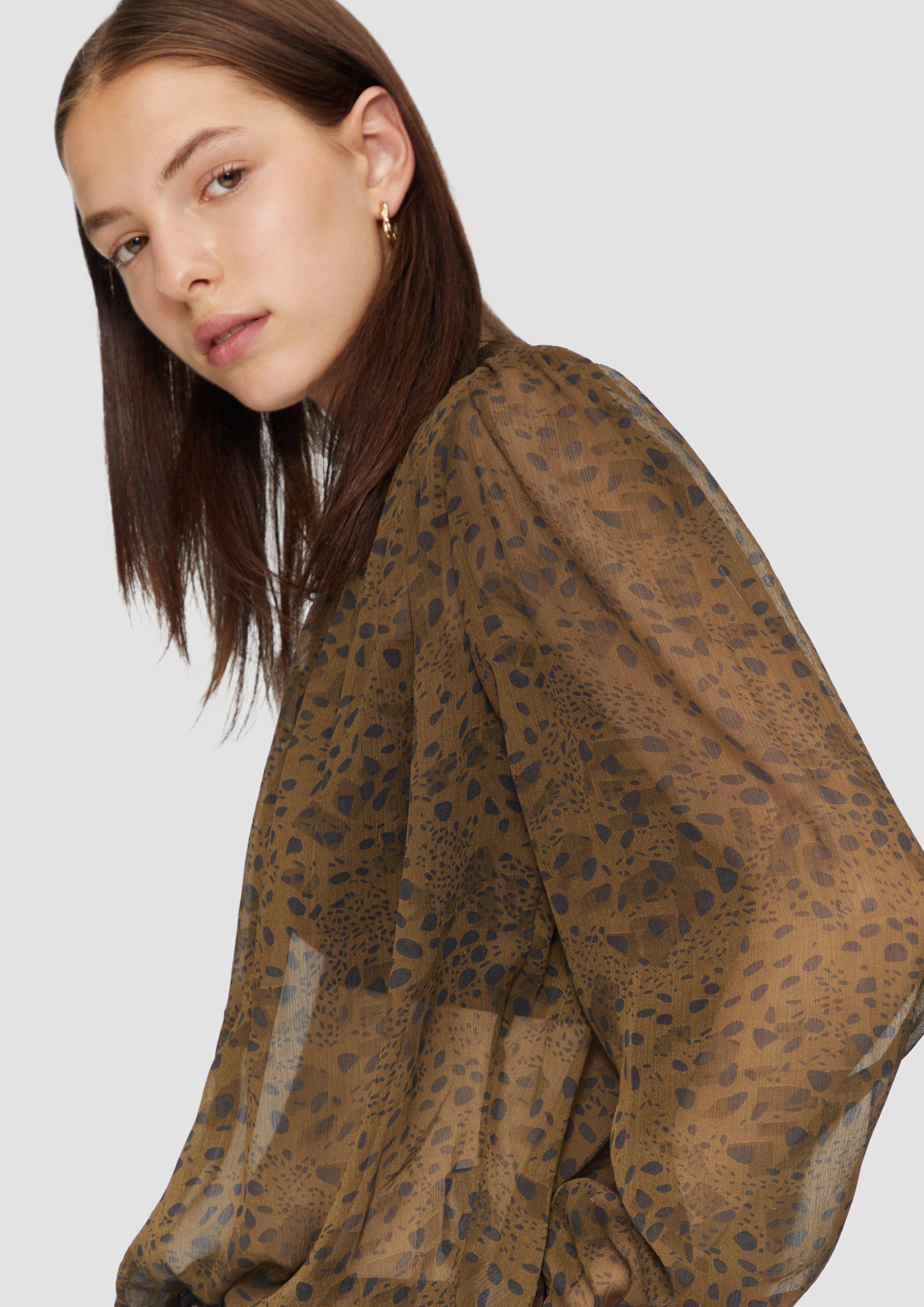 QS Langarmbluse Leicht transparente Chiffonbluse mit günstig online kaufen