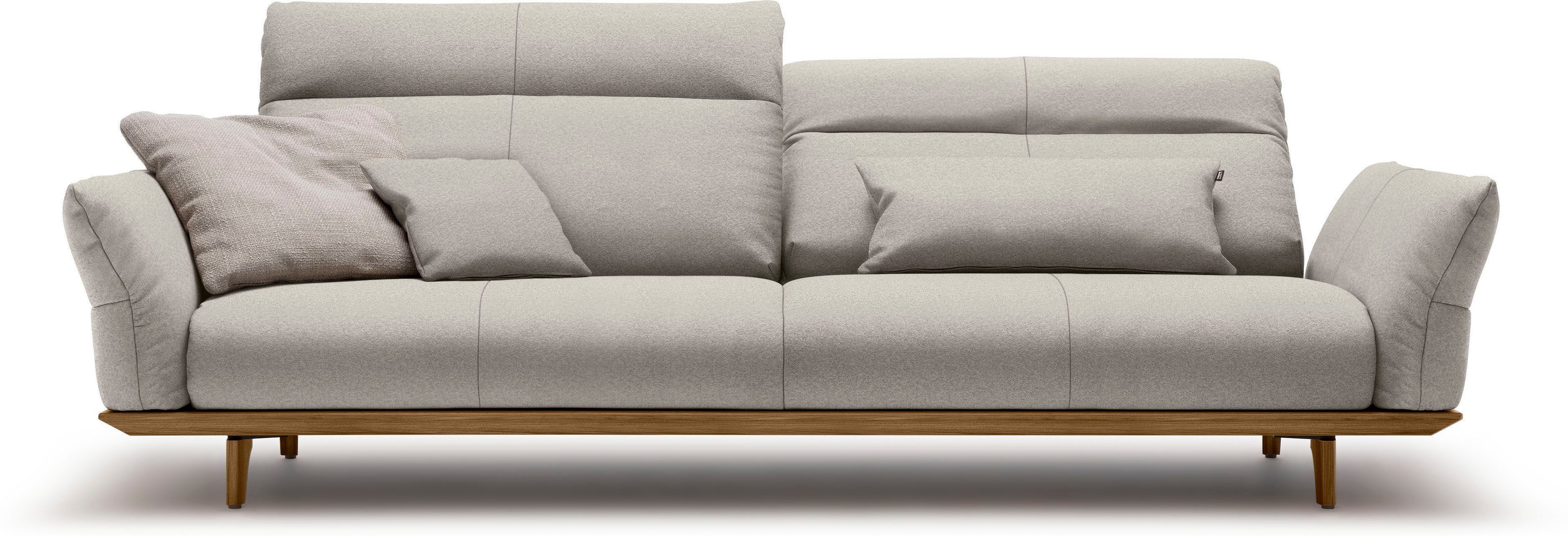 hülsta sofa 4-Sitzer hs.460, Sockel in Nussbaum, Füße Nussbaum, Breite 248 cm