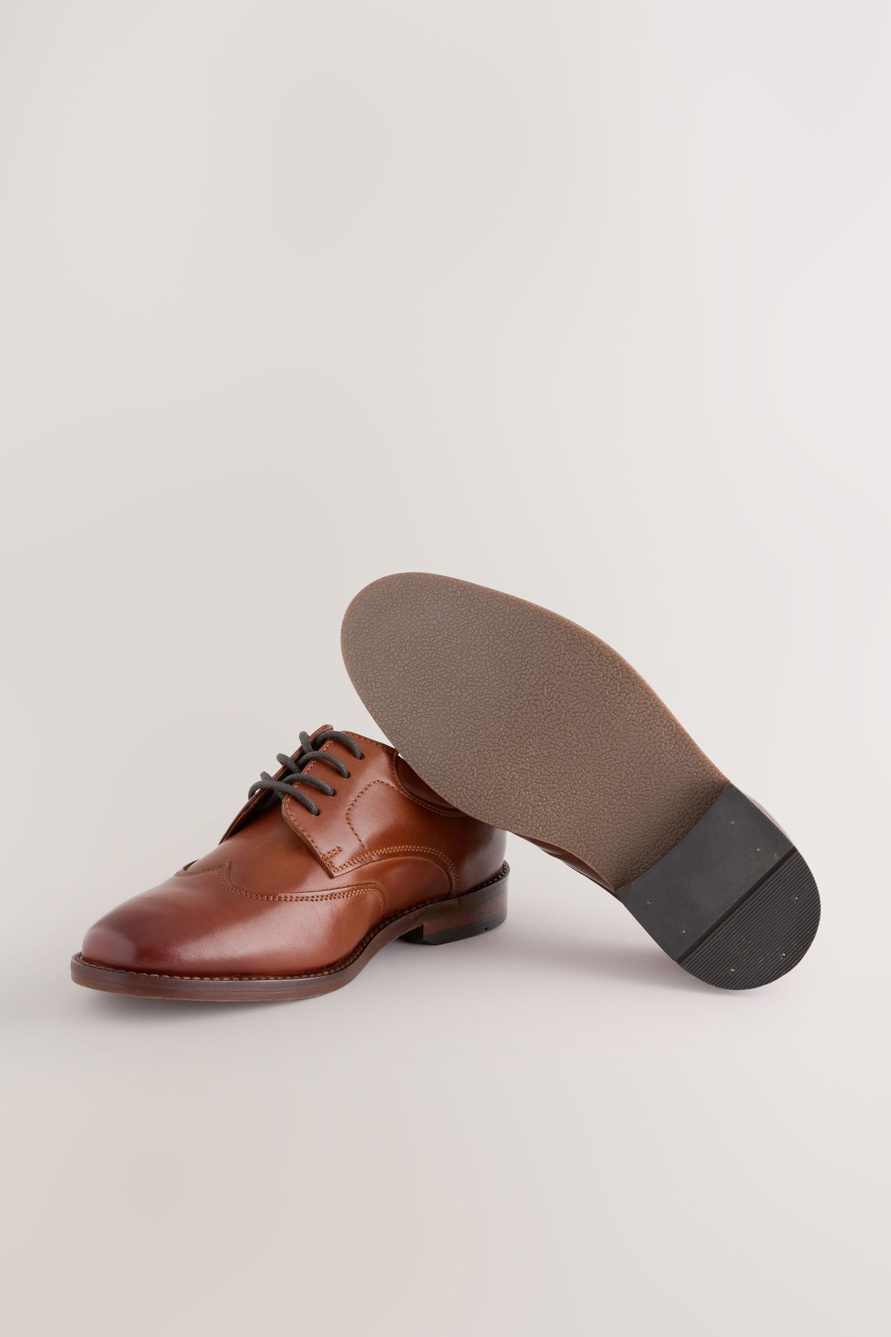 Next Premium Schnürschuhe aus Leder mit Flügelkappen Schnürschuh – Bild 3 von 5
