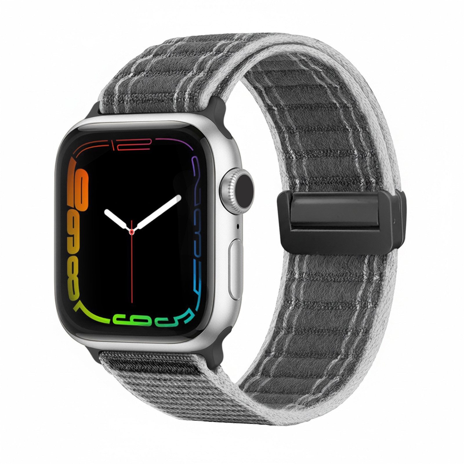 Tec-Expert Smartwatch-Armband für Apple Watch Series 3 42 mm Armband Ersatz Wechsel Band, Nylon Textil mit Magnetverschluss, stufenlos Verstellbar atmungsaktiv