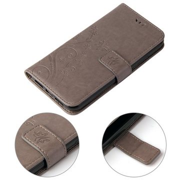 Tec-Expert Handyhülle Cover Tasche Hülle für Xiaomi Redmi Note 11 Pro, Klapphülle Case mit Kartenfach Fliphülle aufstellbar, Motiv Blumen