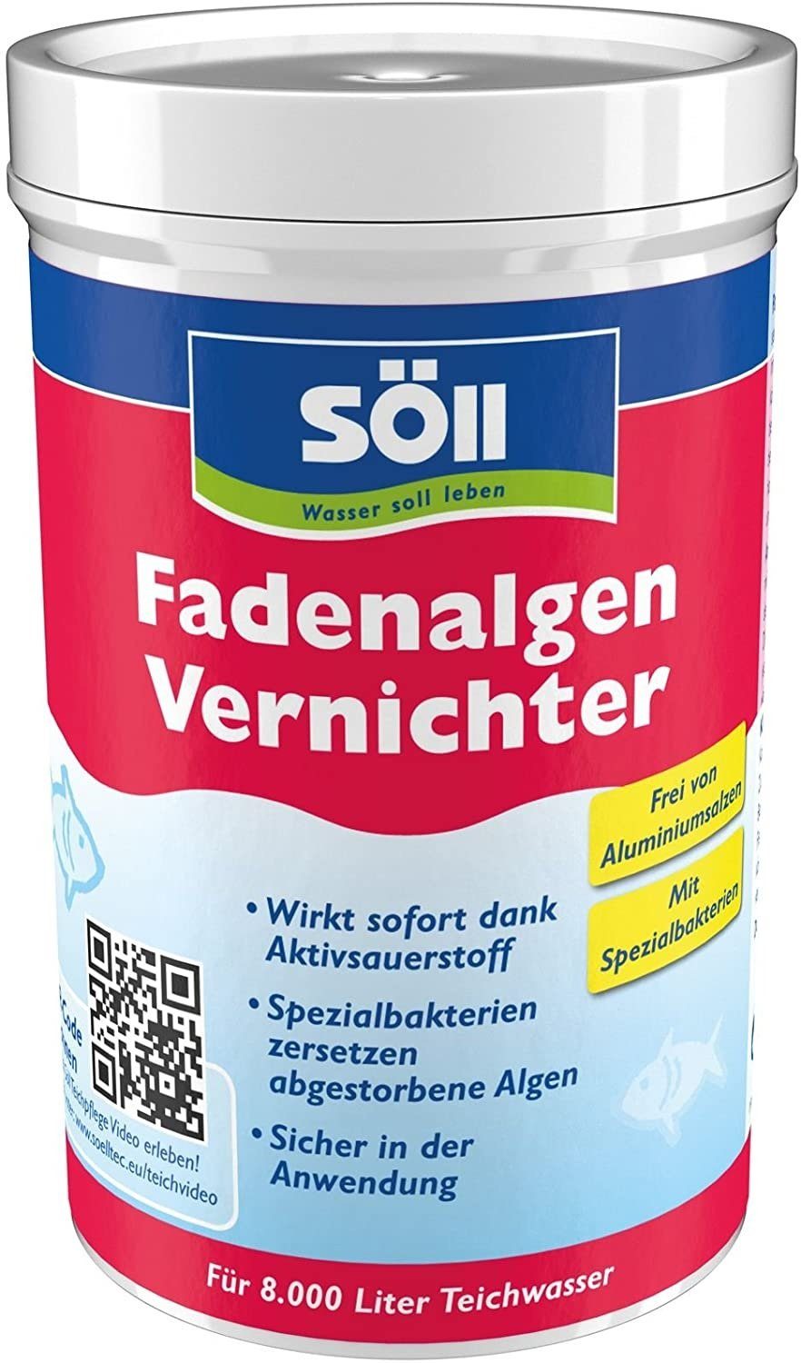 Algenbekämpfung Söll Algenentferner 0,25 Kg Fadenalgen Vernichter für 8 Qbm Teichwasse
