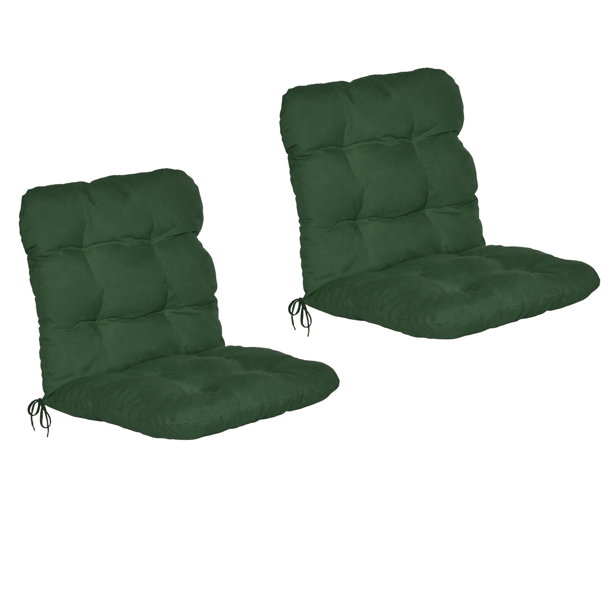 Beautissu Sitzauflage 2er Set Niedriglehner Auflagen Set Flair NL, 100x50x8cm, Dunkelgrün, 2er Sitzkissen Niederlehner, Sitzpolster Gartenstuhl & Gartenmöbel