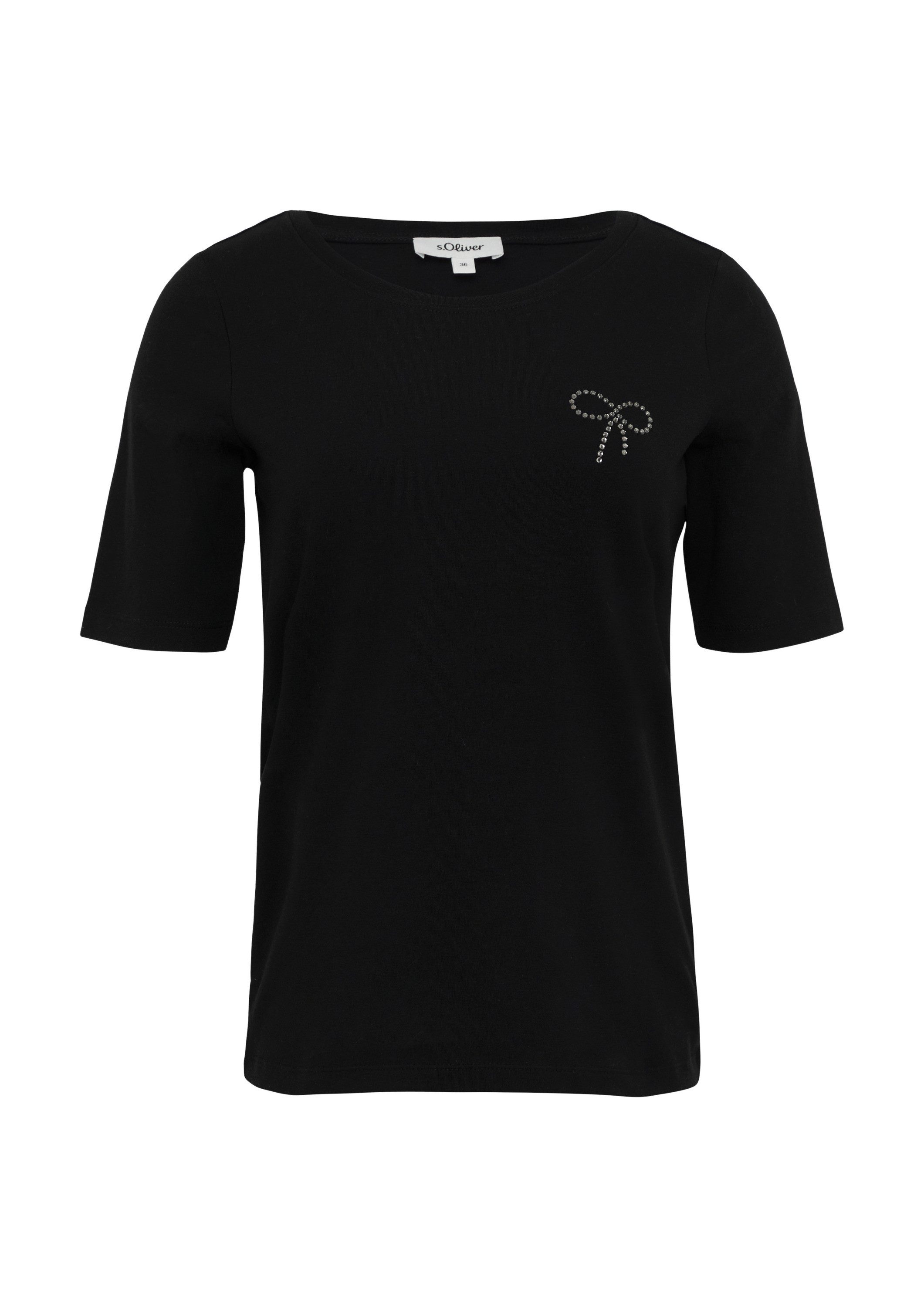 s.Oliver Kurzarmshirt T-Shirt Jersey-T-Shirt im Slim Fit mit Frontprint günstig online kaufen