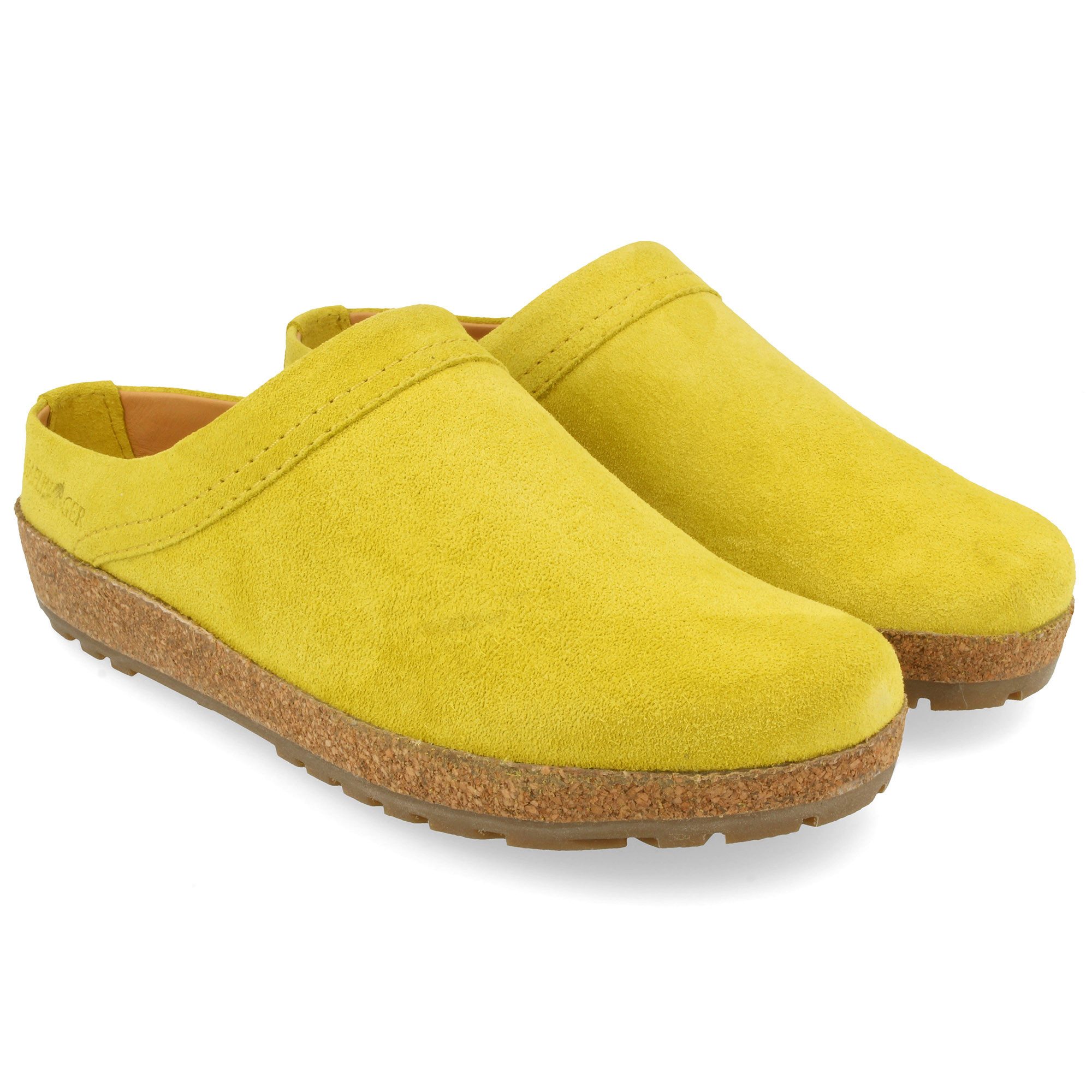 Haflinger Haflinger Malmö Lederclog Unisex mit Korkfußbett und Gummisohle Hausschuh