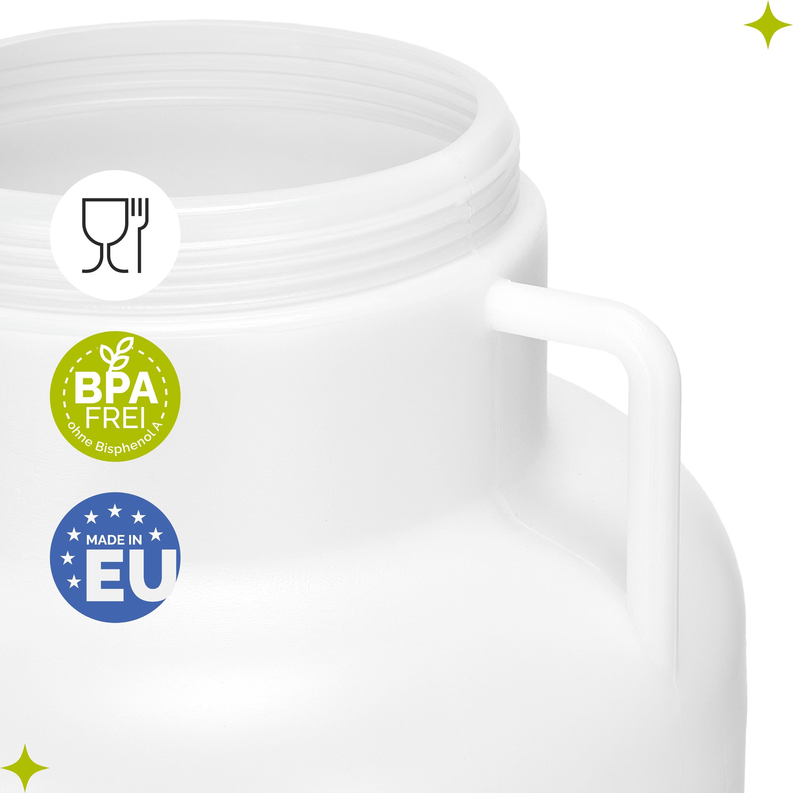 Garronda Regentonne 60L Twist Lebensmittelfass Sauerkrautfass Hobbock Garten GD-0078, Weiß, 60 l, (1-tlg) – Bild 5 von 5