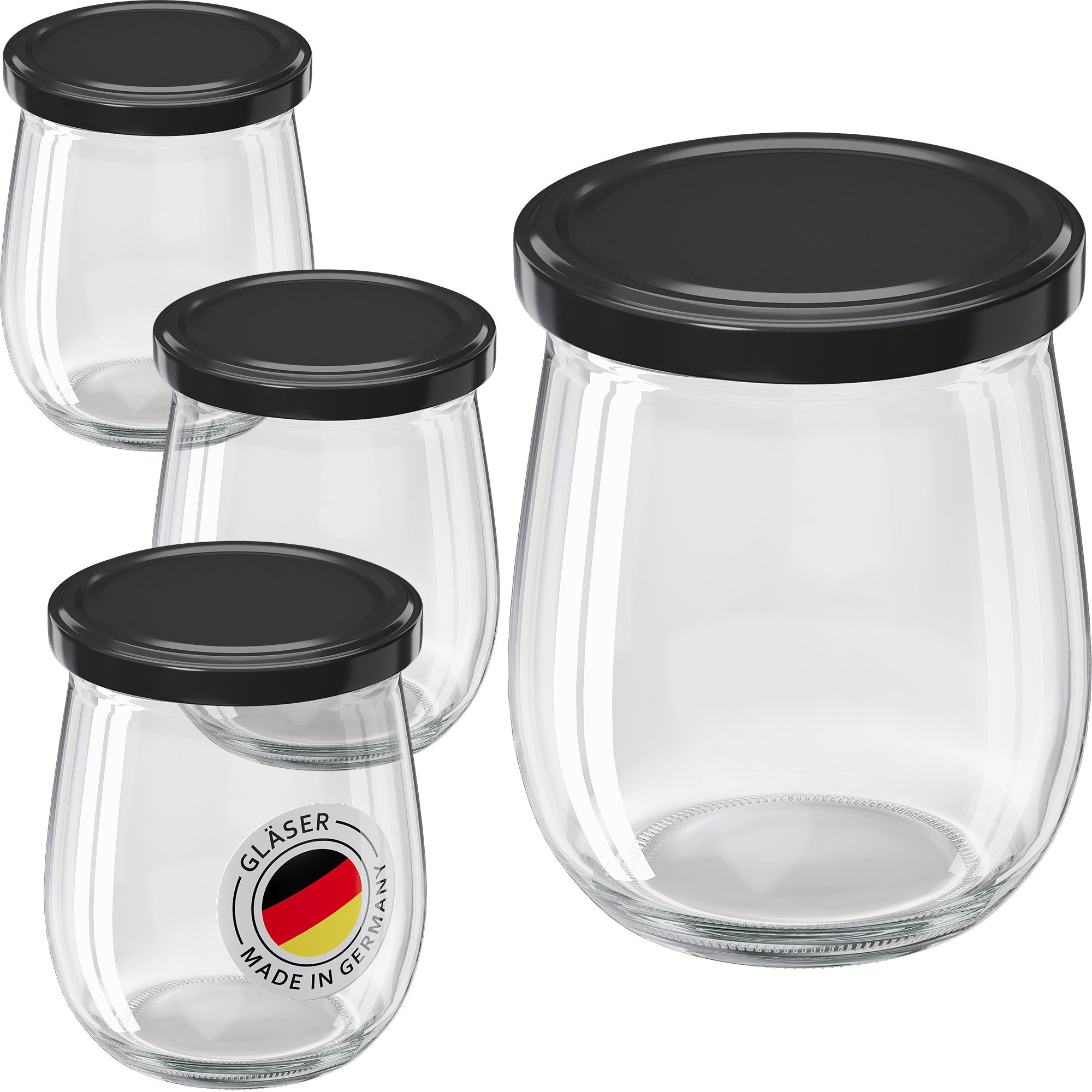 Wellgro Vorratsglas Einmachgläser mit Schraubdeckel 417ml - Deckel To 82, (50-tlg)