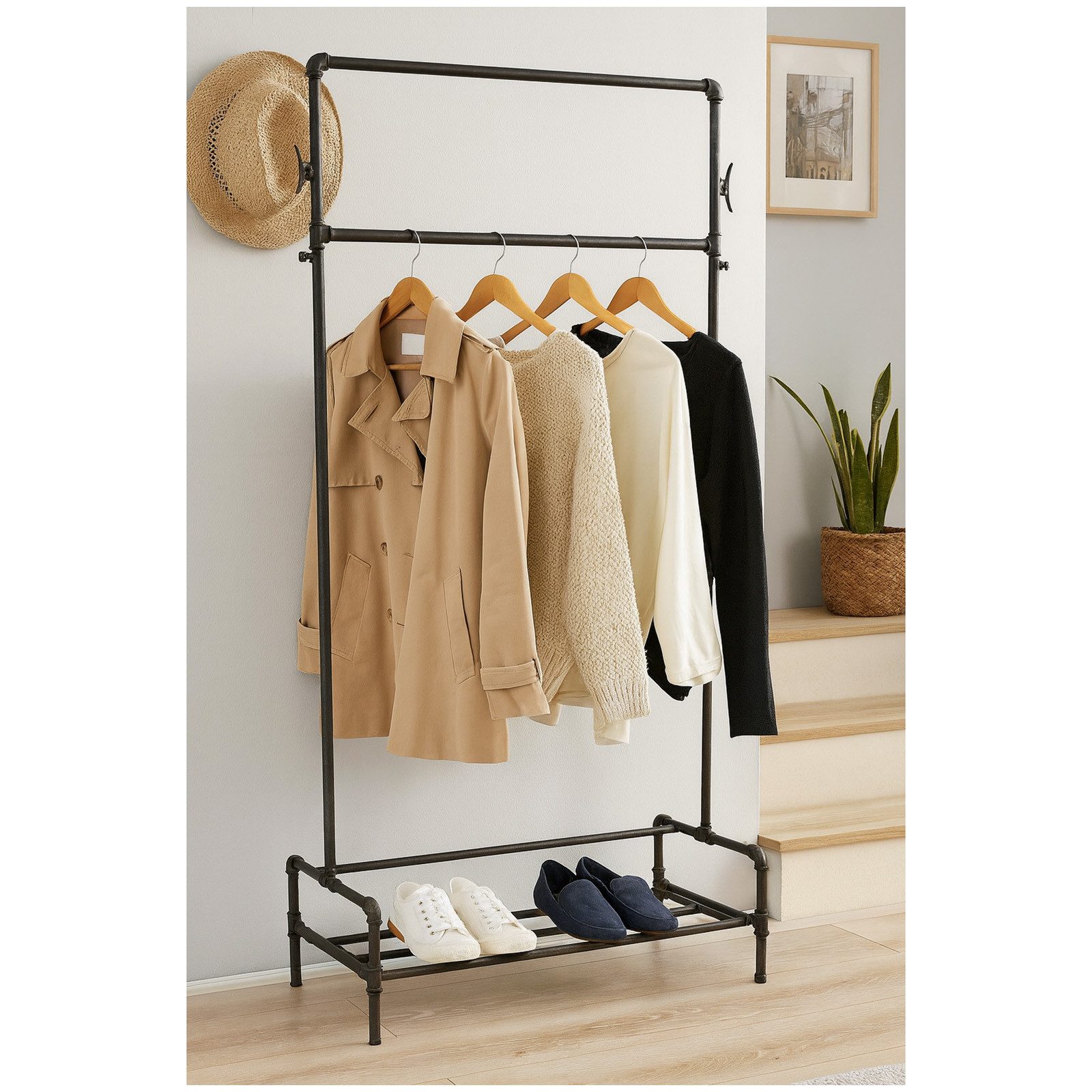 HTI-Line Garderobenständer Garderobe Steampunk aus Metall, (Stück, 1 St., 1 Garderobe), Garderobenständer