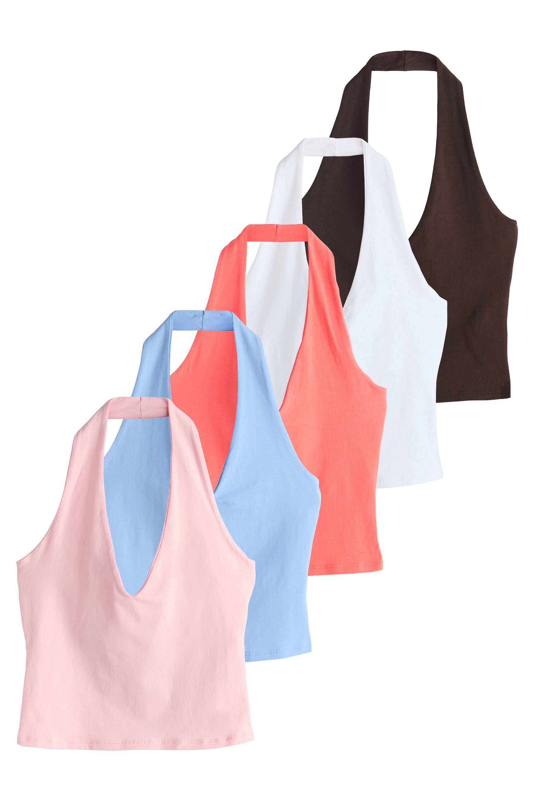 Trägertop Neckholder-Oberteile, 5er-Pack