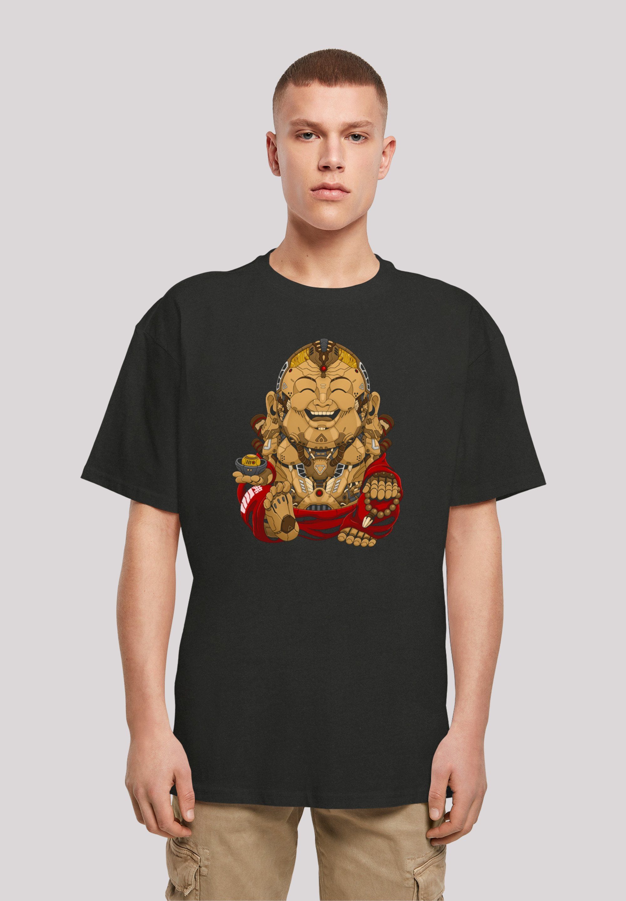 F4NT4STIC T-Shirt Happy Cyber Buddha CYBERPUNK STYLES Print schwarz