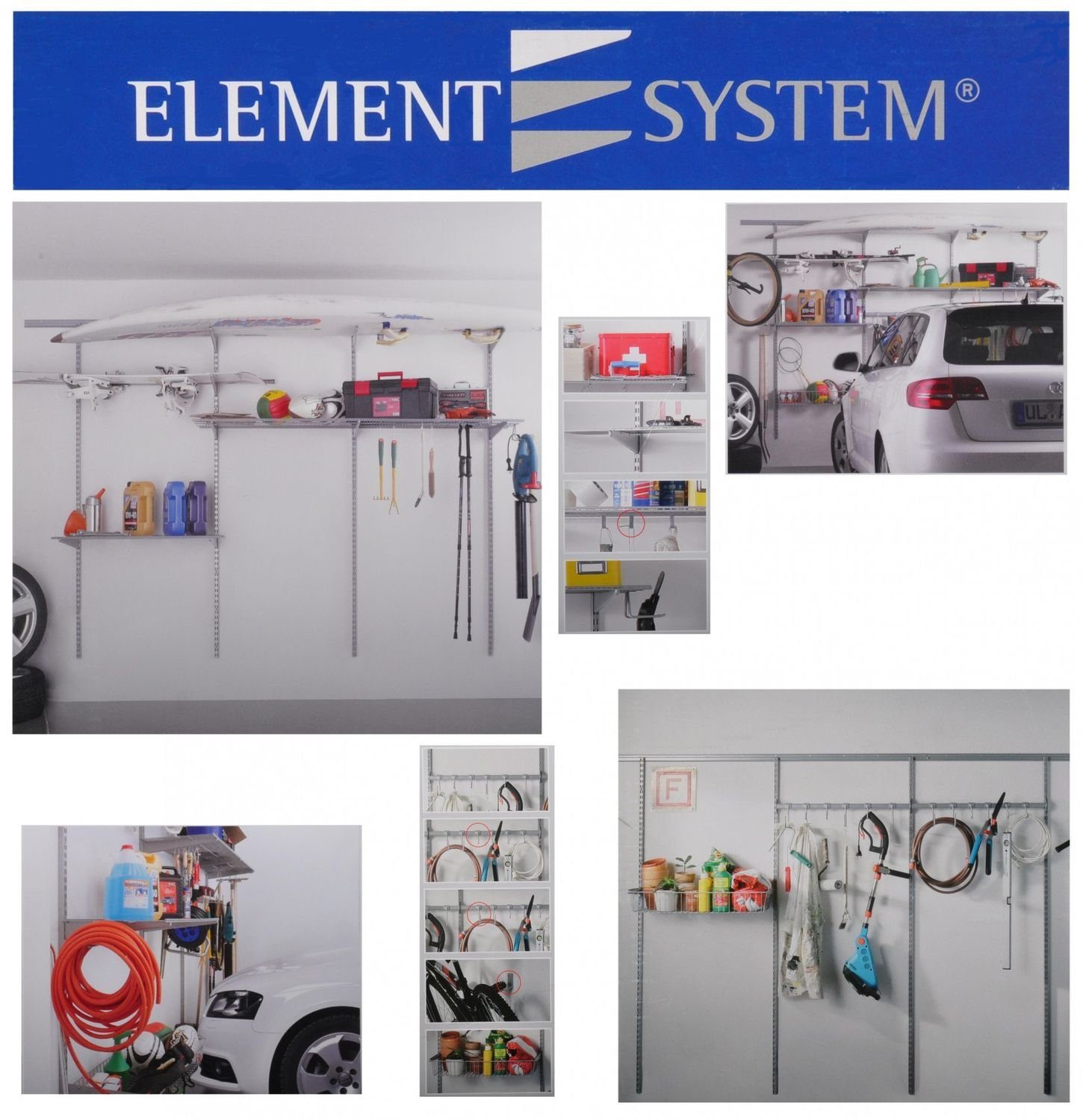 DIY Element System Regal Regalsystem für Garage Modular Plus Basic Kit + Storage Set 1 + Storag | Regale