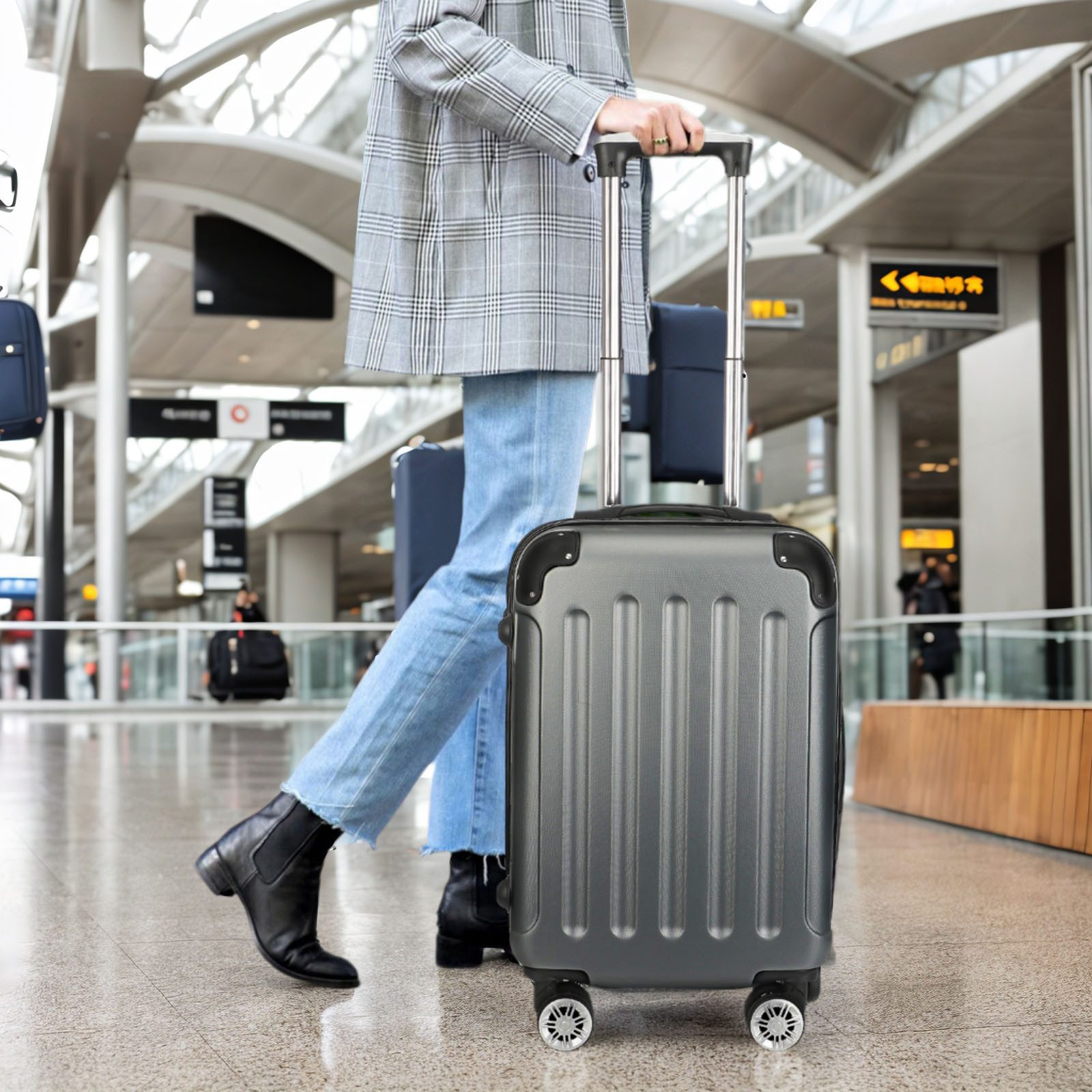 SEEZSSA Kofferset Reisekoffer,Trolleyset Hartschalenkofferset Trolleys 3 günstig online kaufen