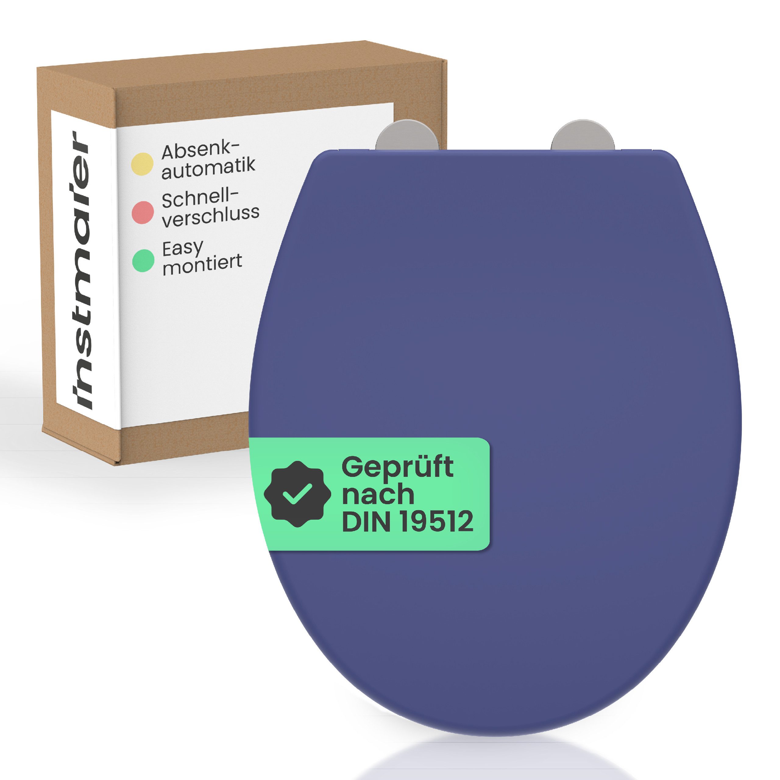 instmaier WC-Sitz instmaier Helma, Toilettendeckel mit Absenkautomatik, Absenkautomatik, zur Reinigung abnehmbar, Duroplast