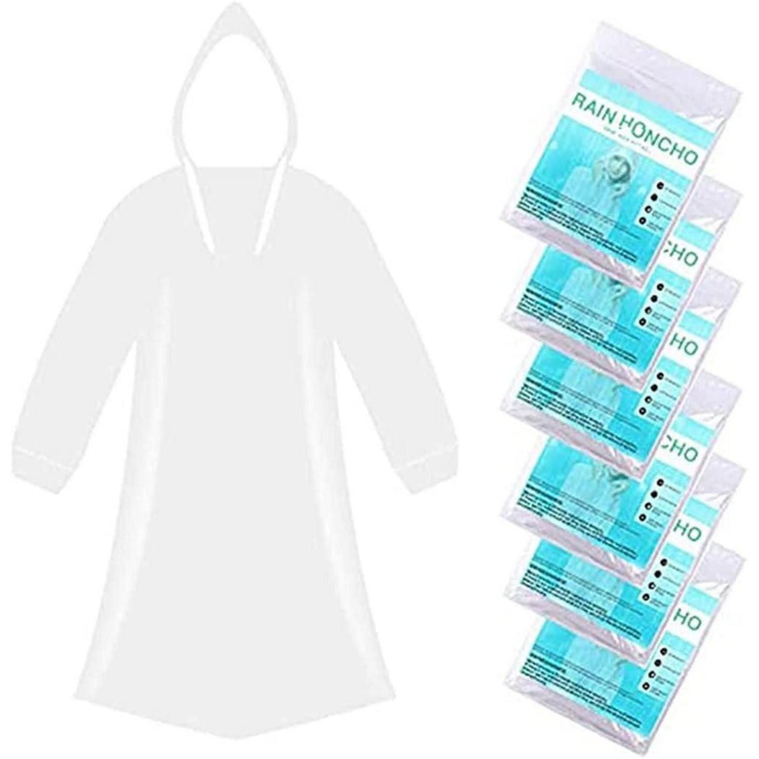 ODSPTER Regenponcho Regenponcho Einweg mit Kapuze 6er Set für Festival Camping Wandern