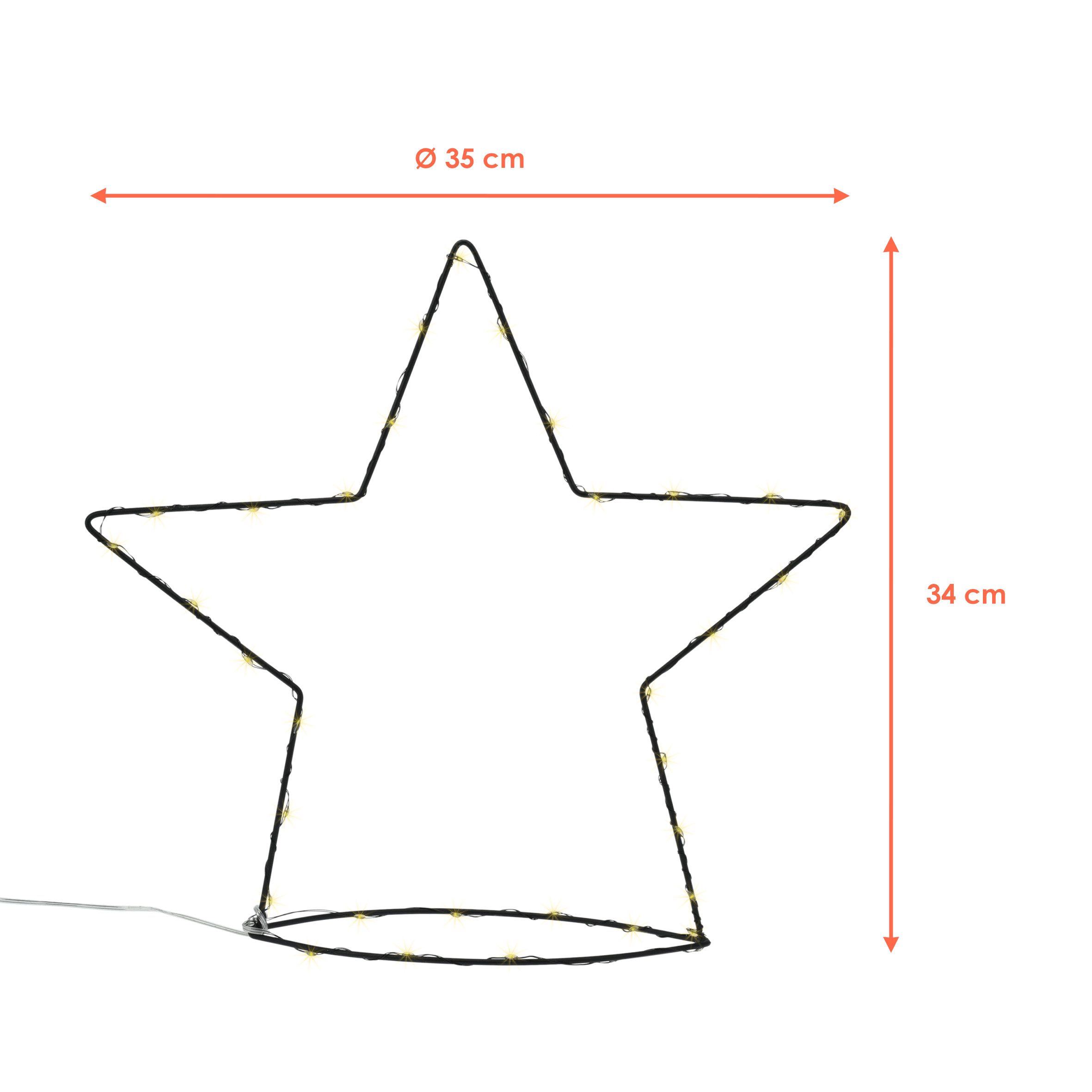 Spetebo LED Dekofigur Stern Silhouette - 35 x 34 cm - aus Metall, Stern auf günstig online kaufen